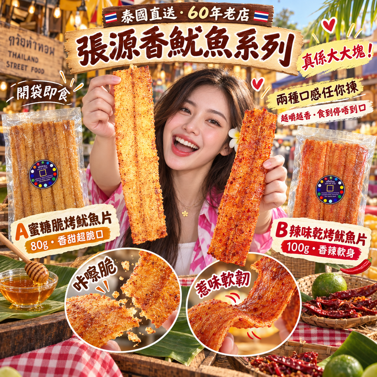 【預訂】AW090501 泰國張源香魷魚系列