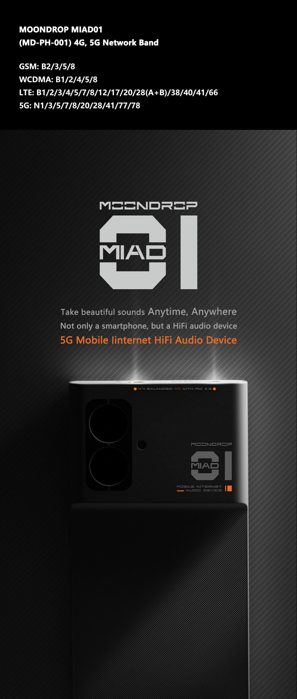 MOONDROP MIAD01 5G Mobile Smartphone HiFi Audio Device