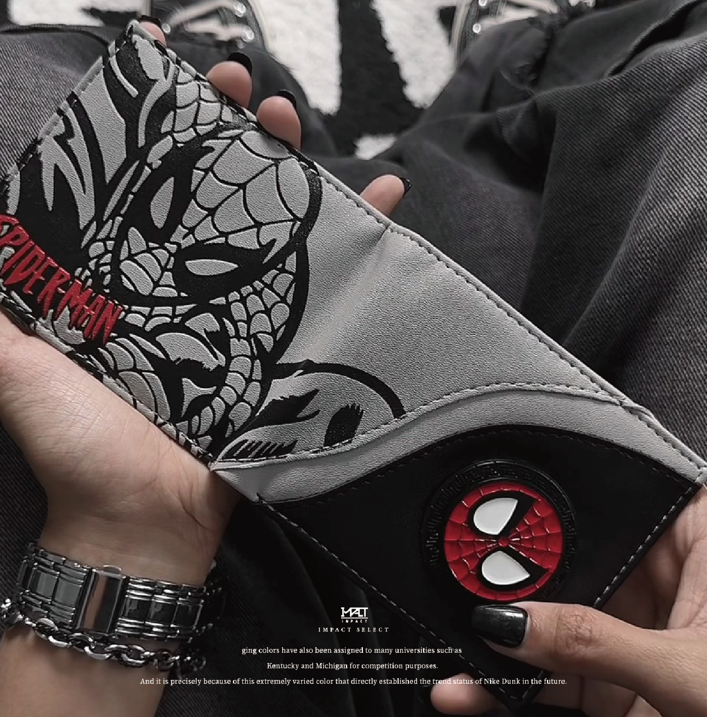 Spiderman 蜘蛛人 旋轉標誌 拼接皮夾