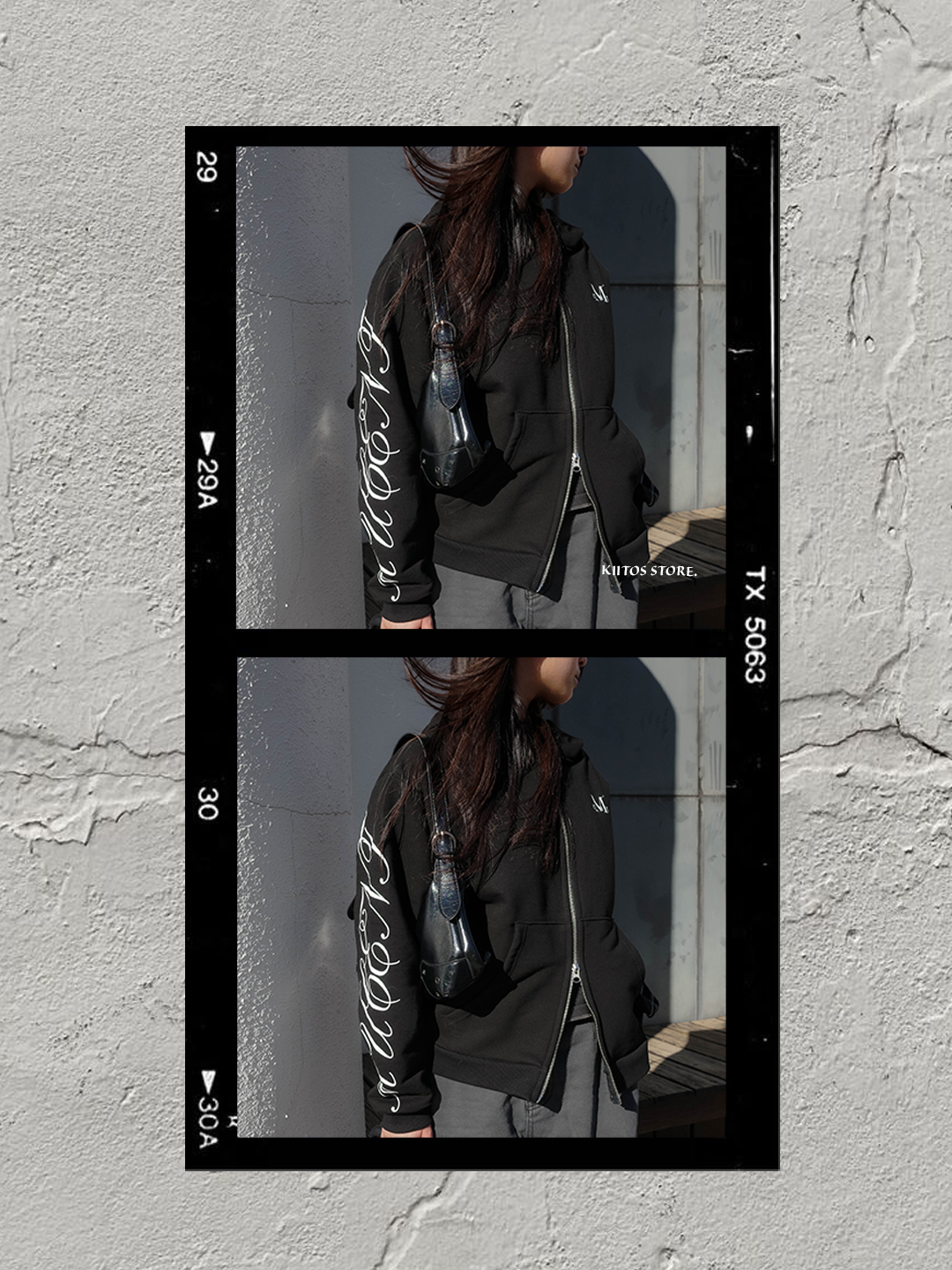 【預購】韓國 MUCENT POZEN MIX LETTERING HOOD ZIP-UP UNISEX 字母印花連帽外套