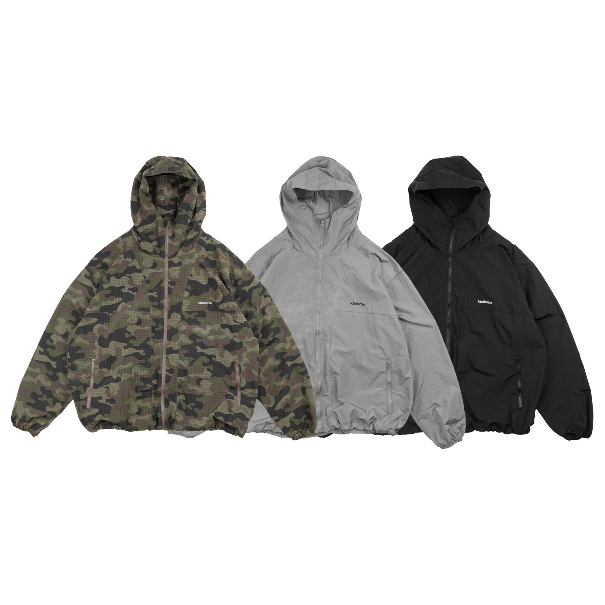 idealism｜ID26025 - Ripstop Windbreaker (Black/Gray/Camo)