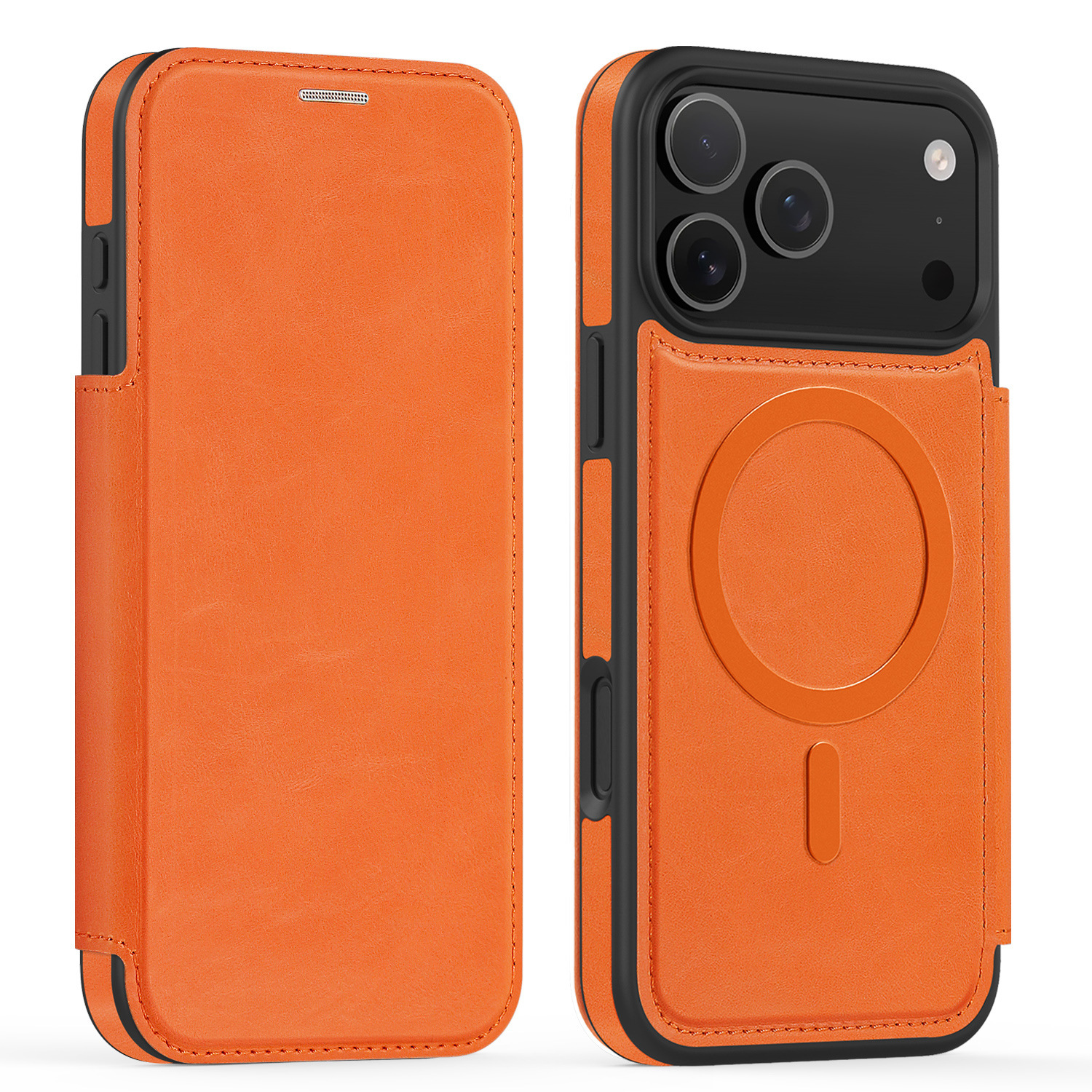 XPRO - Mag Leather Folio - iPhone 18 Pro Case 貼身防撞翻蓋皮革插卡支架手機保護殼
