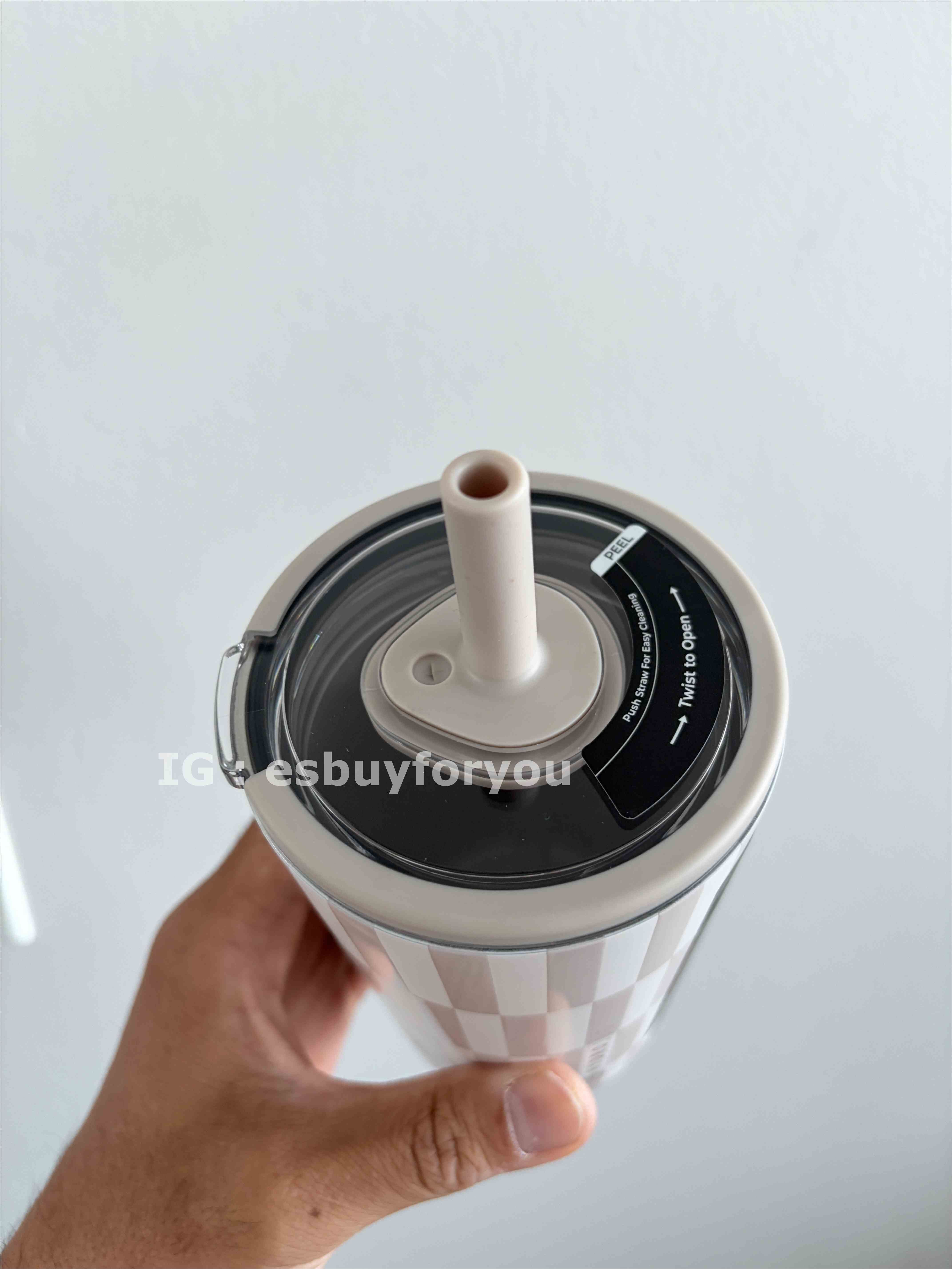 【限時】HYDROJUG 陶瓷內裡 格紋 Tumbler 吸管喝水杯 (14/20oz 兩種尺寸)