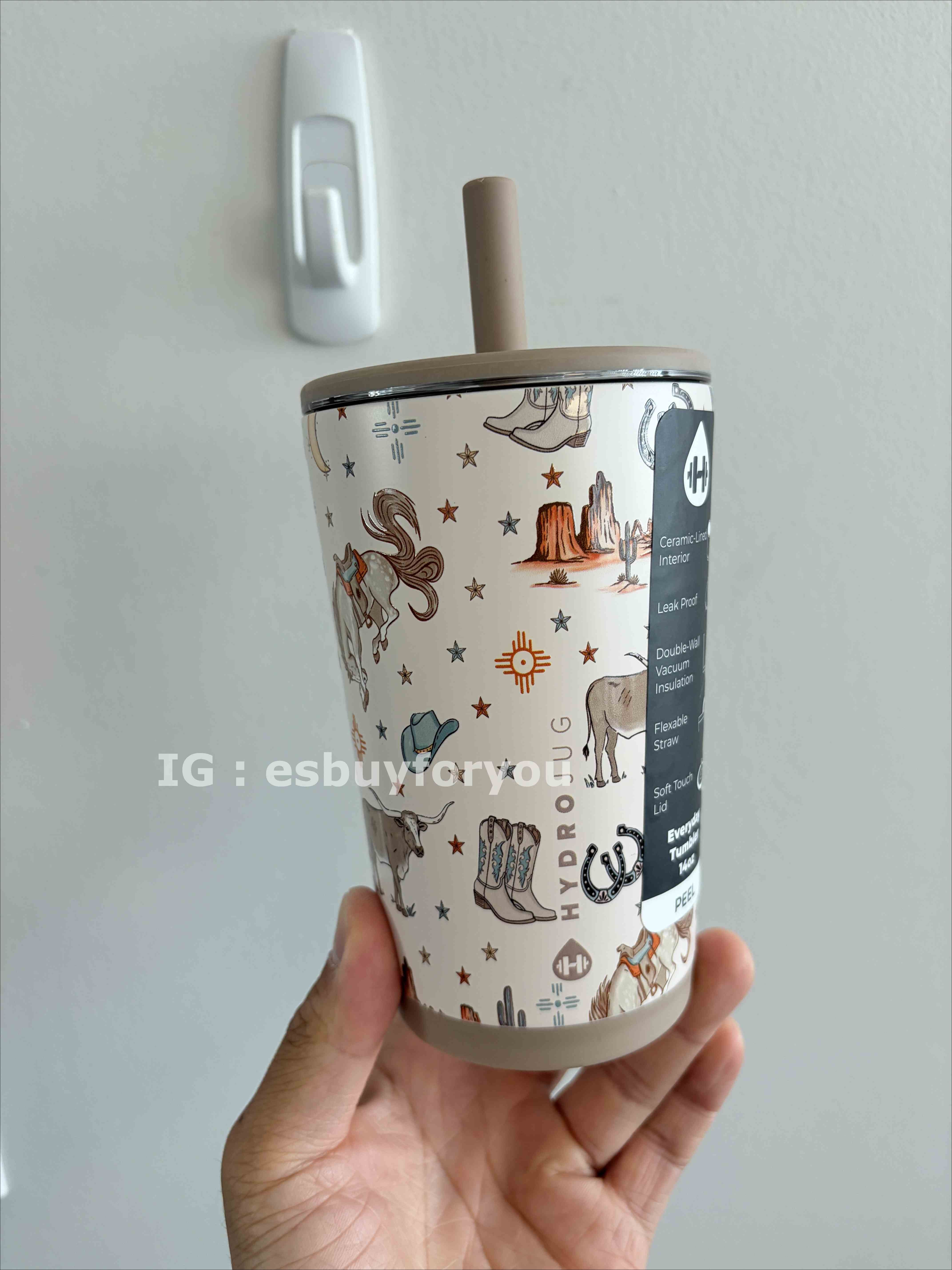 【限時】HYDROJUG 陶瓷內裡 滿版 Tumbler 吸管喝水杯 (14/20oz 兩種尺寸)