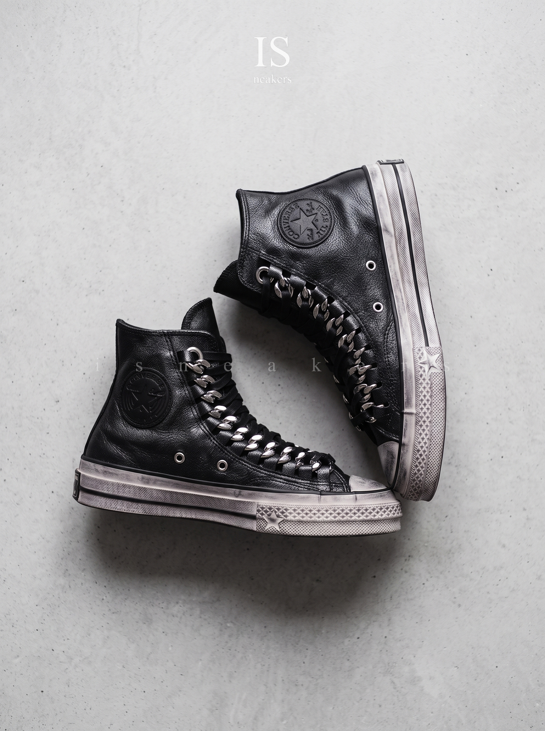 iSNEAKERS｜Converse Chuck 70x "Leather Black" 皮革黑 古巴鍊 A24240C