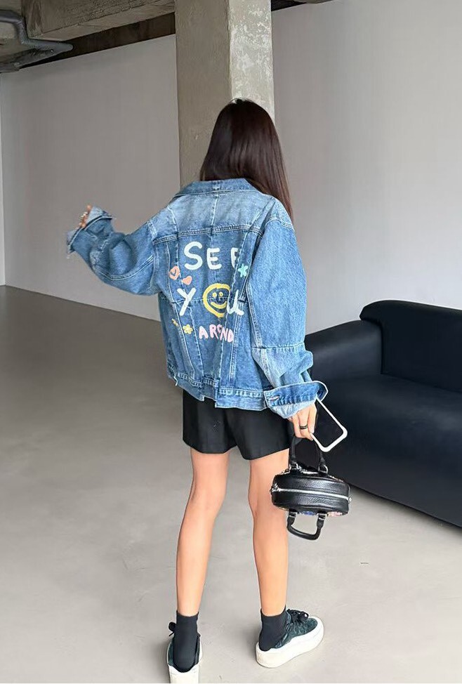 SEE YOU塗鴉牛仔外套