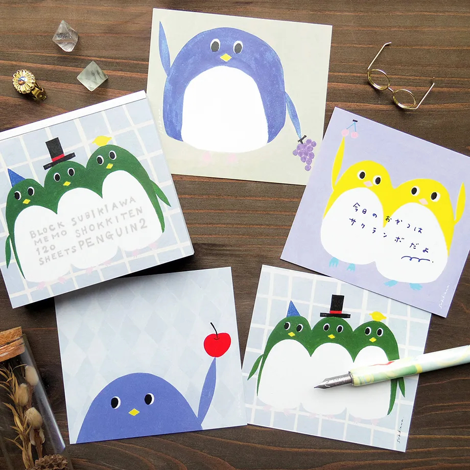 Subikiawa：PENGUIN 企鵝 120枚便條本 memo｜ 日本表現社