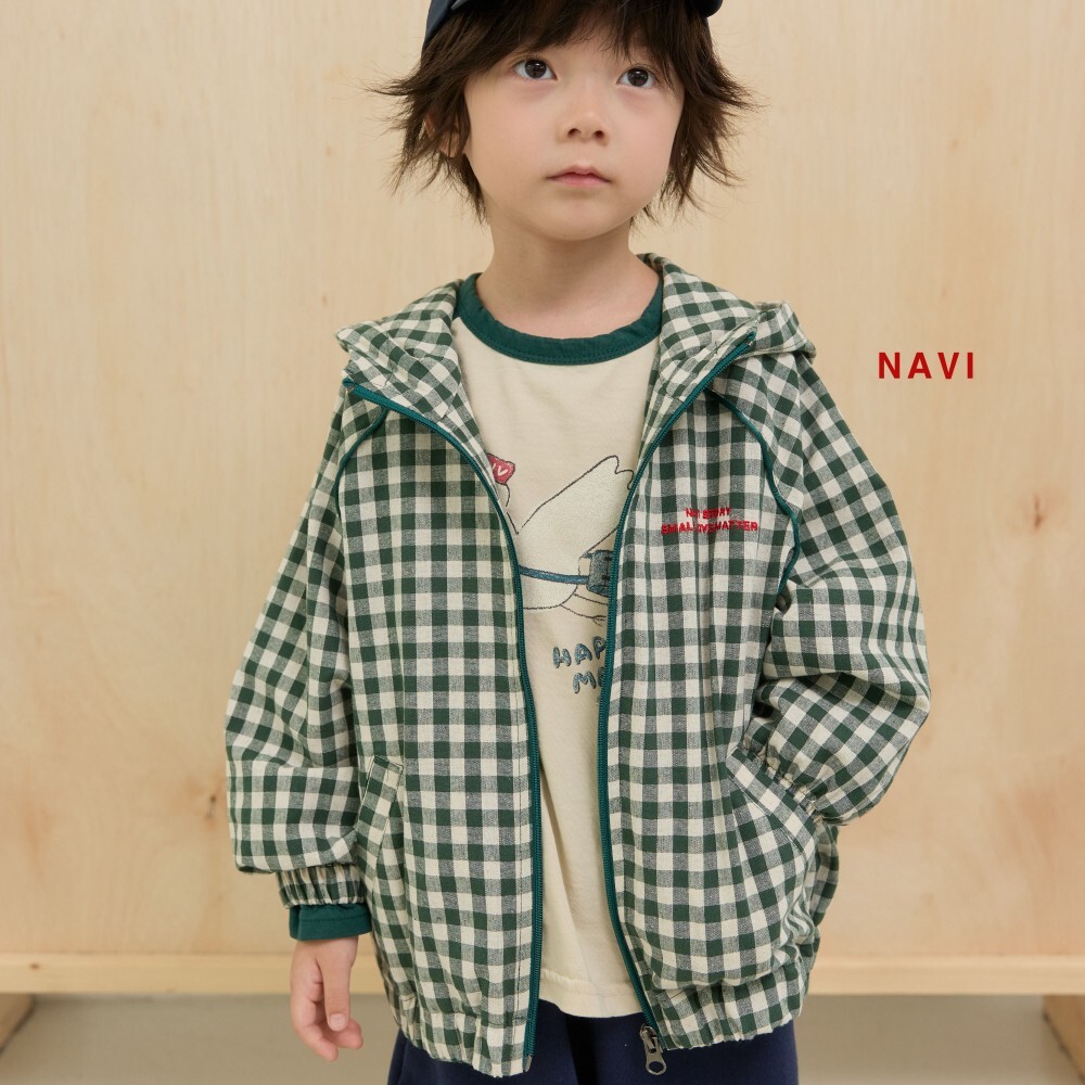 90-160 NAV 文青格紋連帽外套 2色