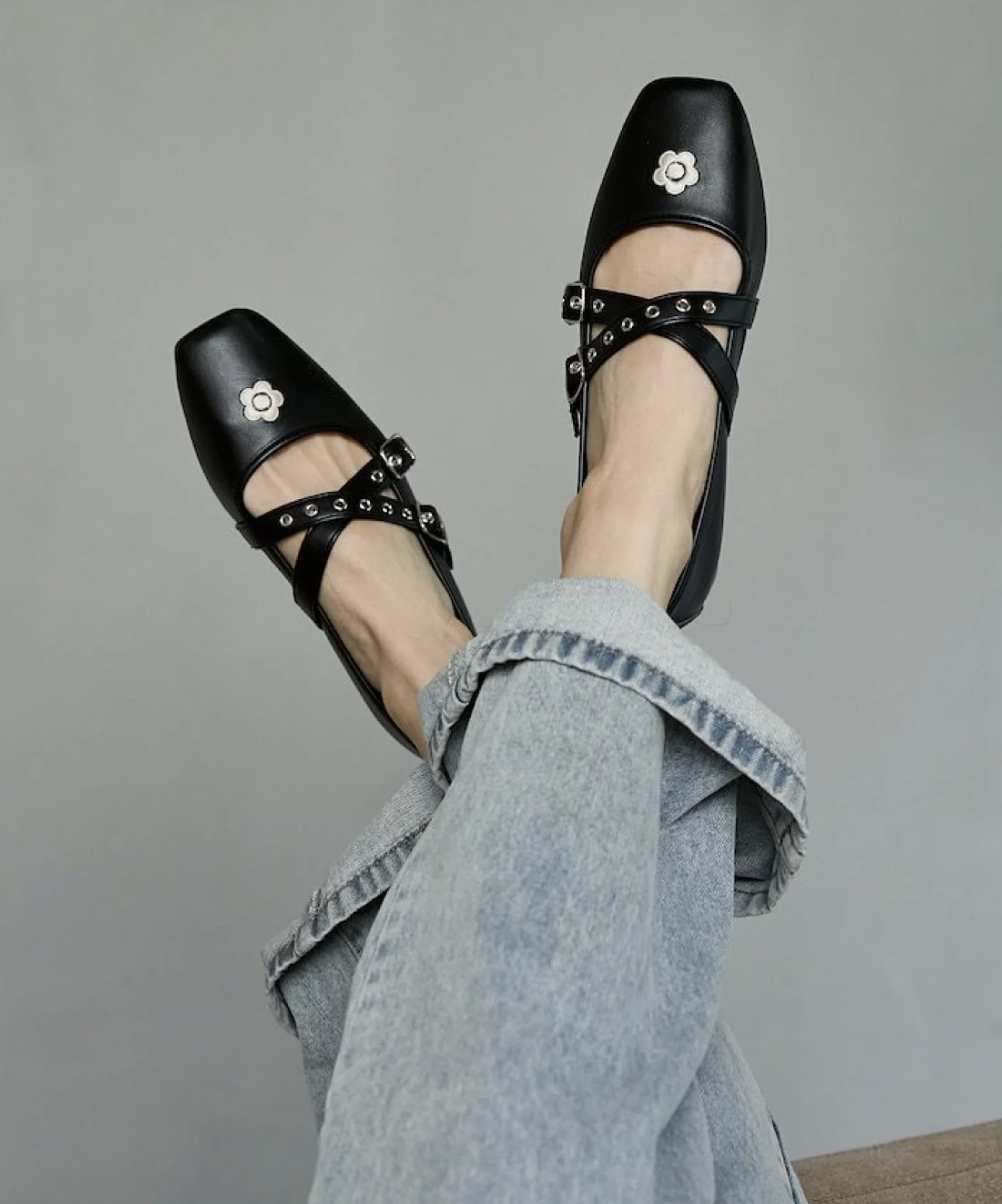 MARY QUANT × PUBLUX 聯名限定 Cross Belt Ballet Flats (2 Colours)