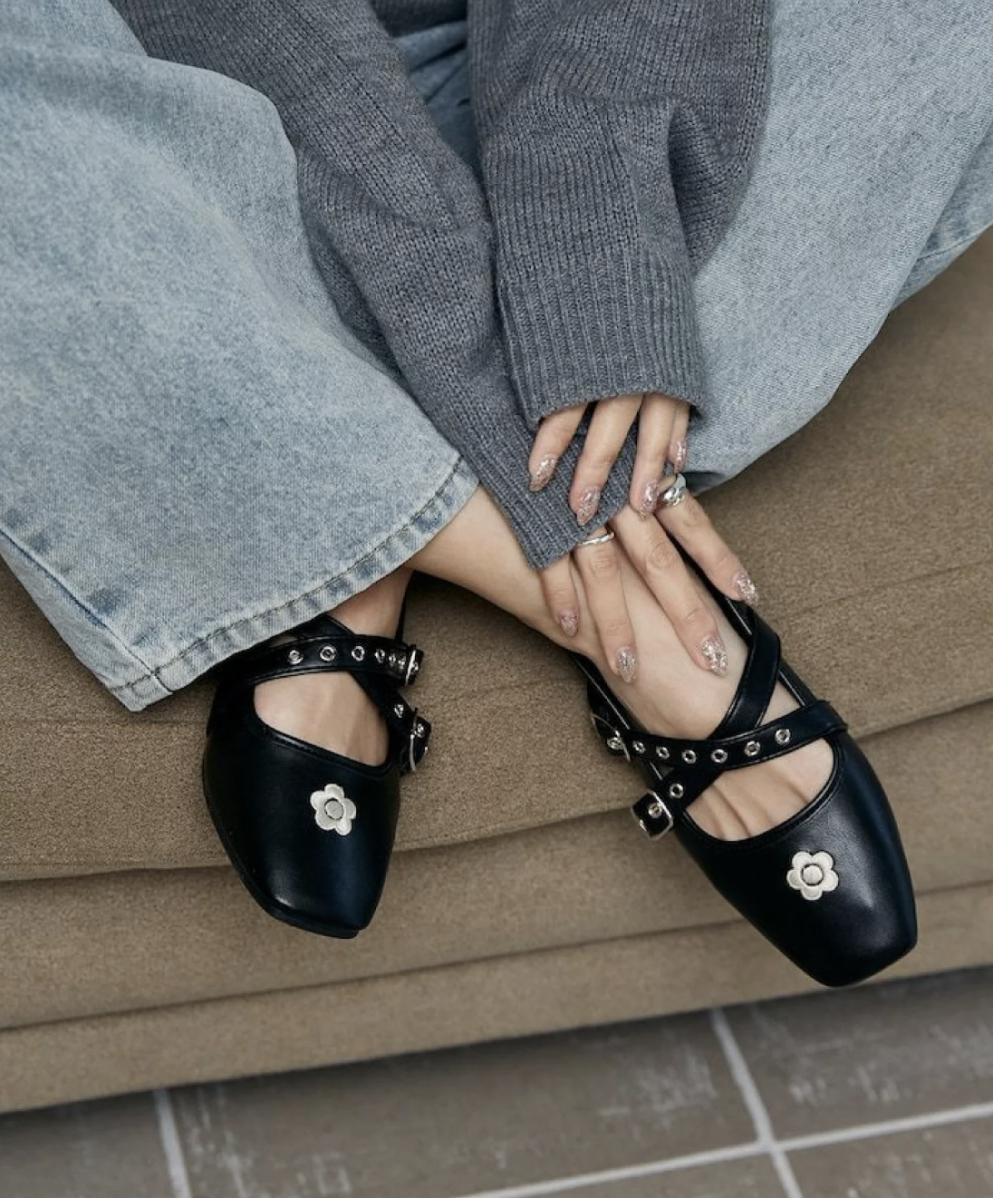 MARY QUANT × PUBLUX 聯名限定 Cross Belt Ballet Flats (2 Colours)