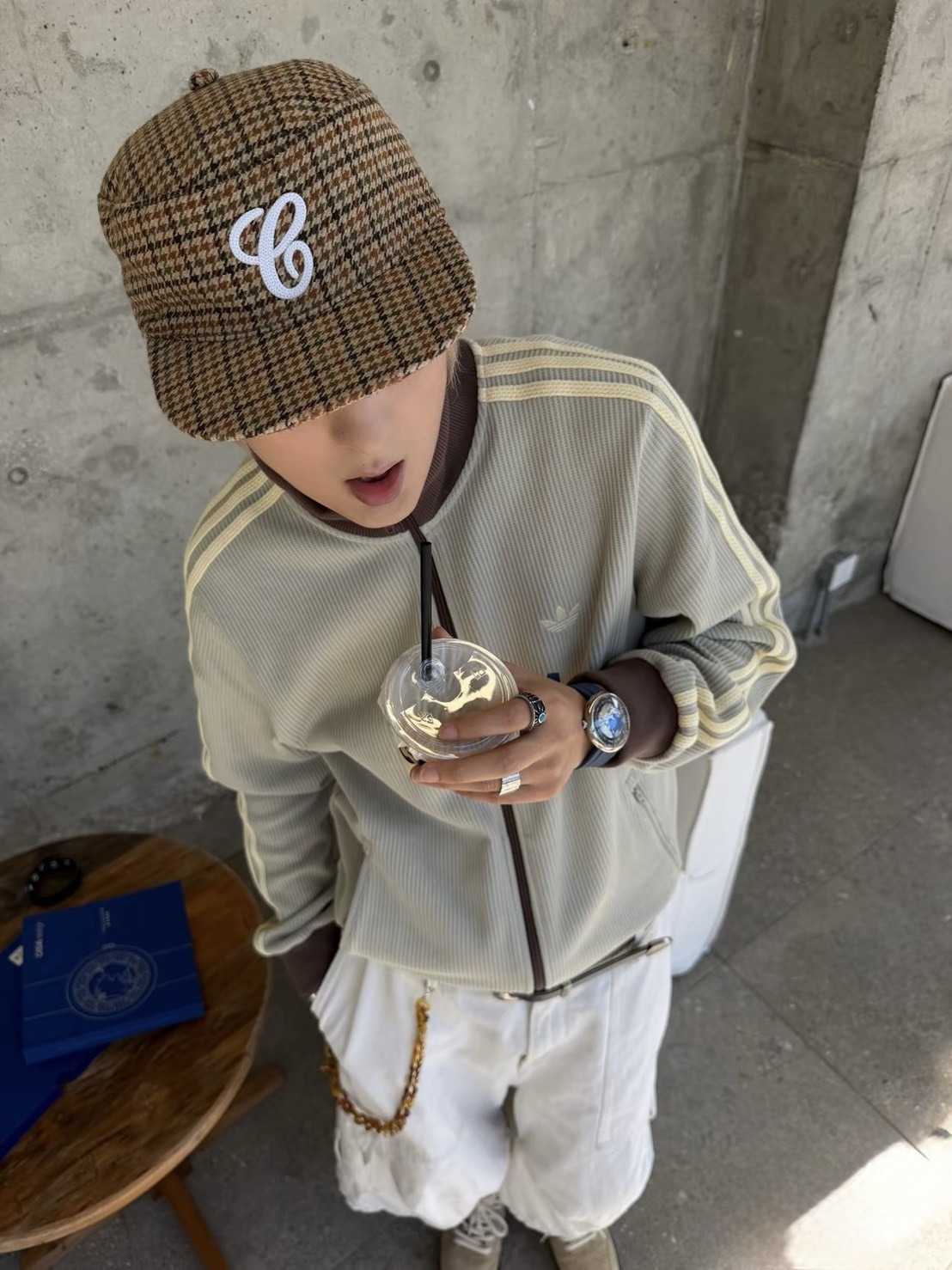 【預購】Adidas Originals Waffle 灰綠棕 杜拜巧克力 華夫格 抹茶淺綠 棕色 立領 外套 LD6434