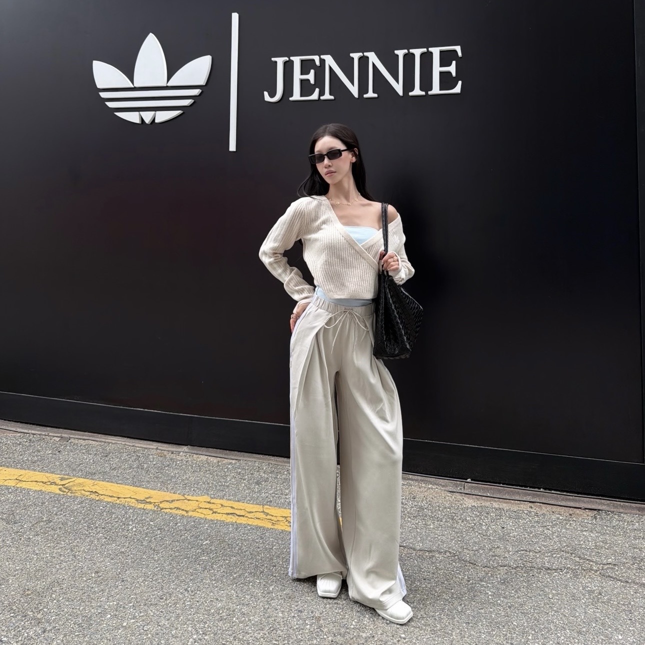 ADIDAS ORIGINALS BY JENNIE 打褶寬褲 長褲 兩色 金珍妮 LD4965/LD8922