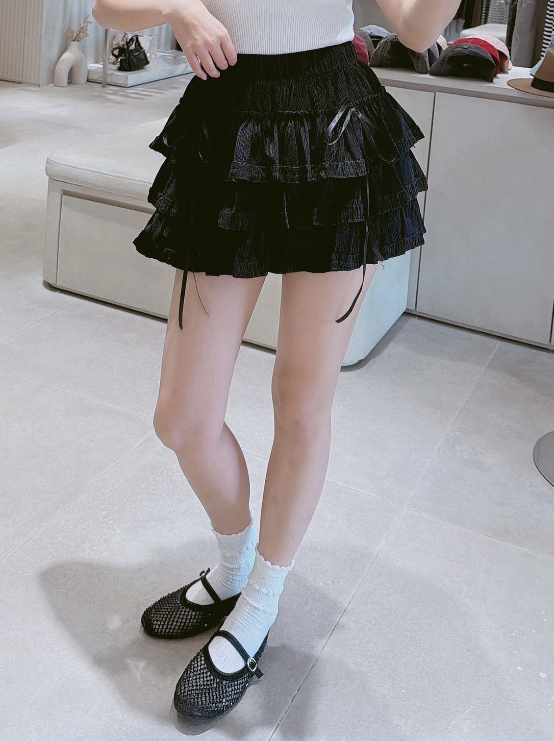 三層蛋糕蝴蝶結褲裙