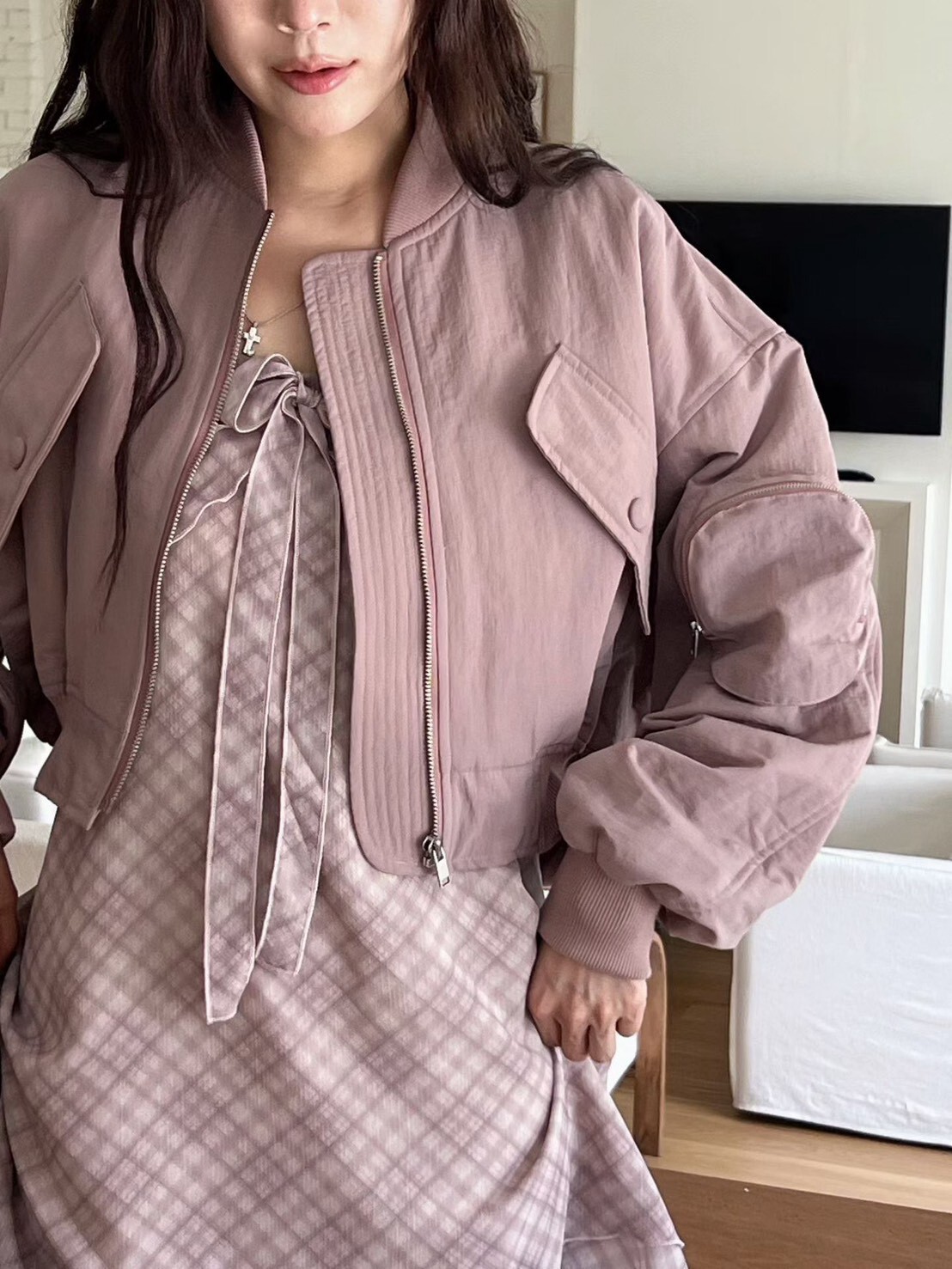 袖口袋短夾克