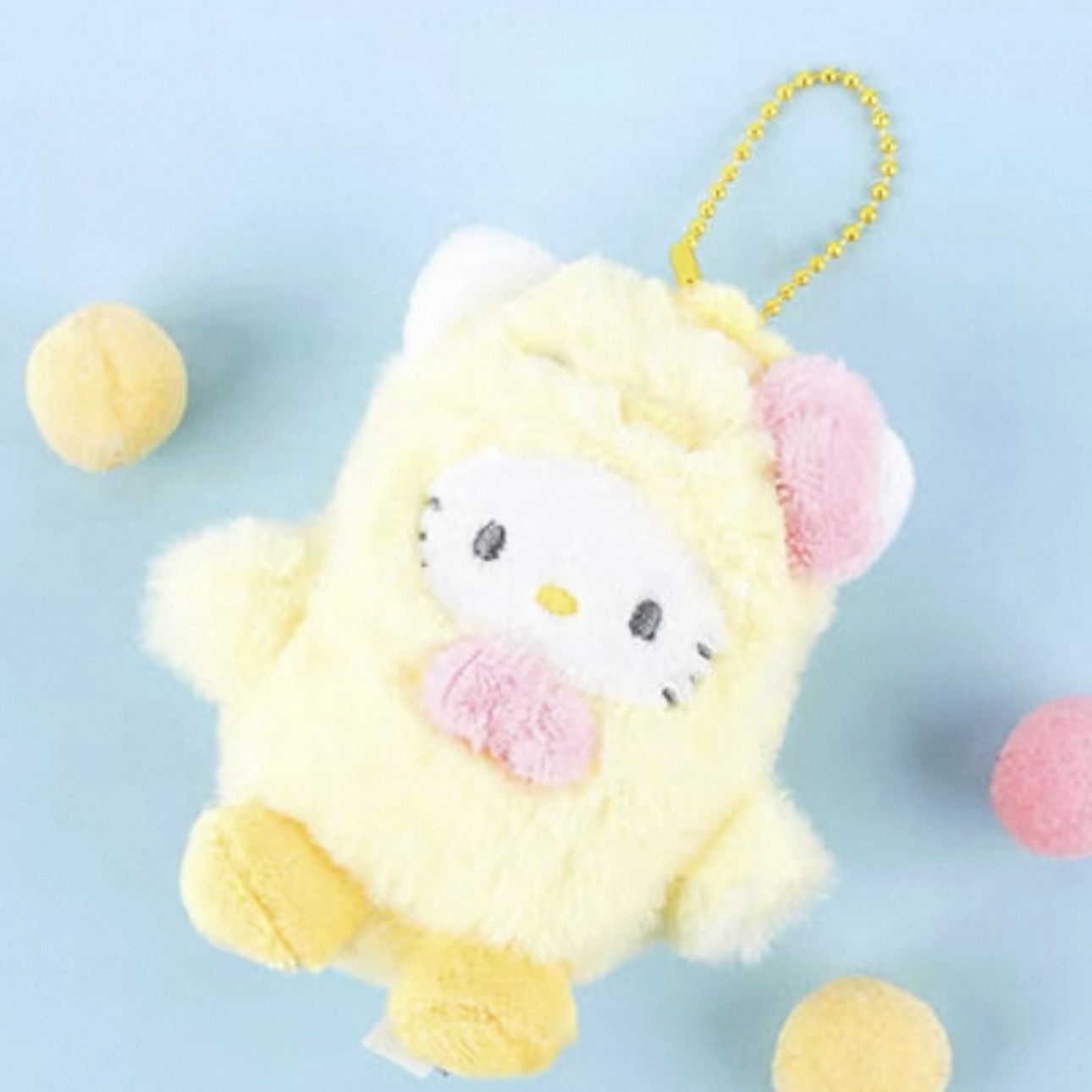 SANRIO 黃色小雞裝 胸前蝴蝶結 絨毛吊飾 三麗鷗 六款