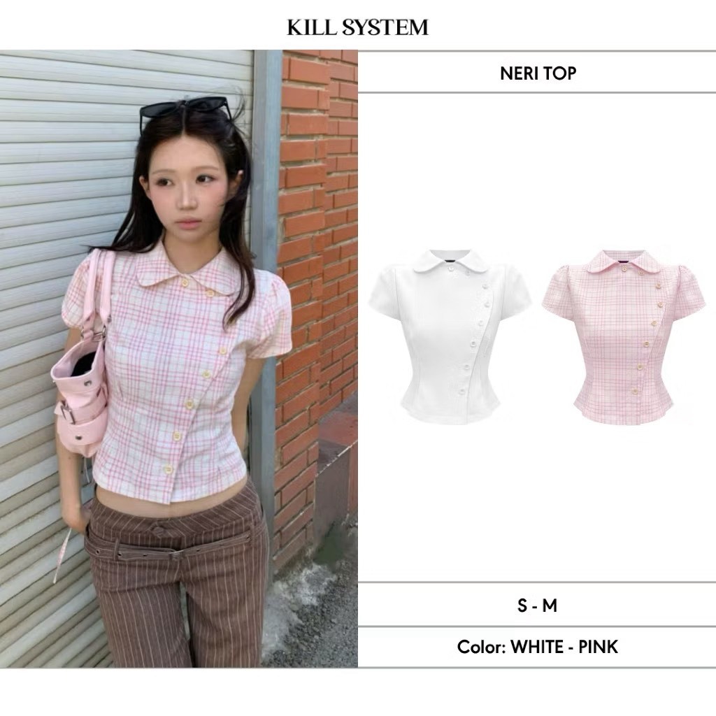 （預購）🇻🇳越南 KILL SYSTEM 短版斜開衩襯衣 (2colors)