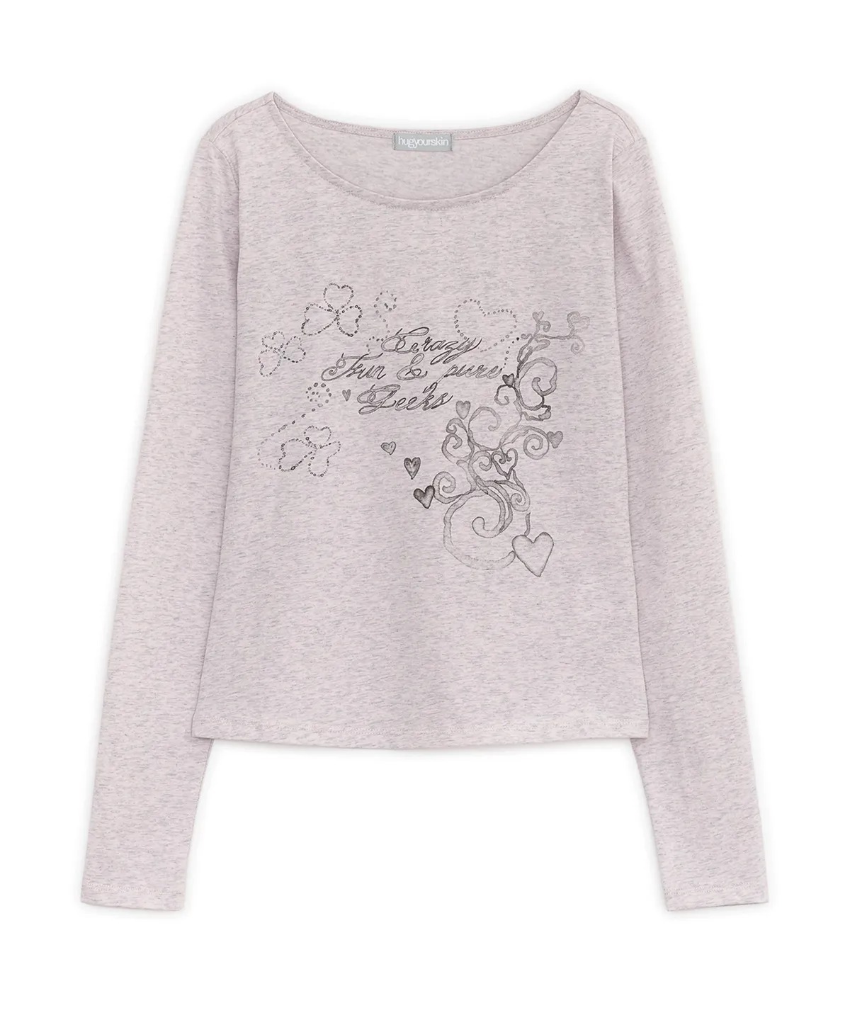 HUG YOUR SKIN Mellow Printed Long Sleeve T