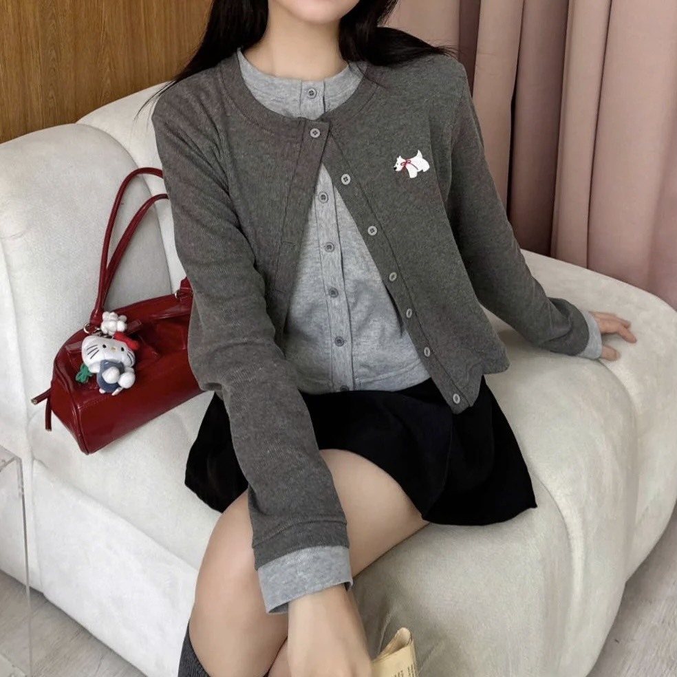 （預購）🇻🇳越南 KILL SYSTEM 英倫小狗排釦開襟衫 (3colors)
