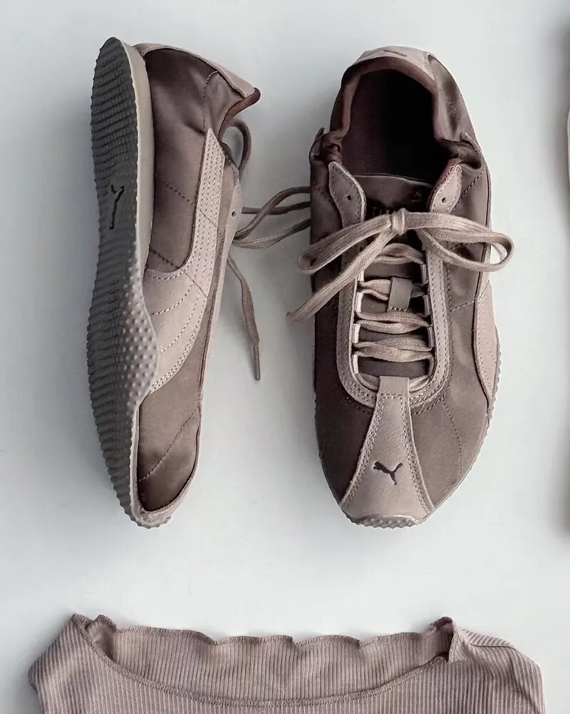 【預購】PUMA H-STREET ELASTIC SATIN 摩卡奶昔 灰棕 灰咖 奶茶 緞面 復古 女鞋 410645-01