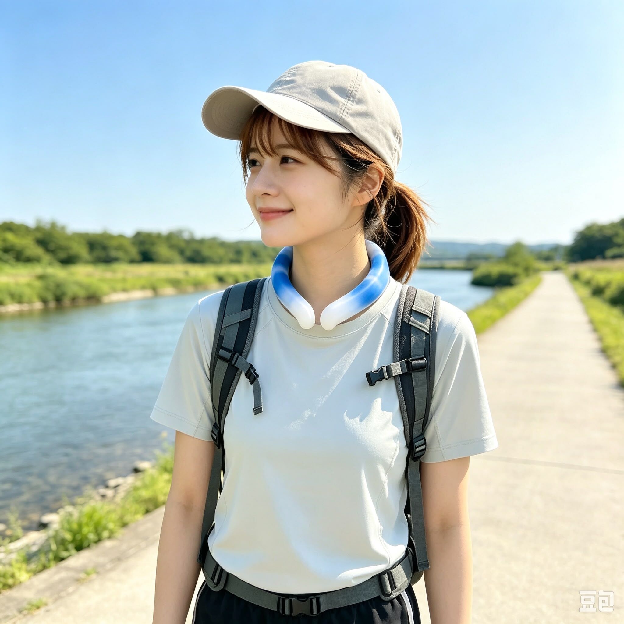 23082 炎夏急急降溫 冰感頸圈 女士用 寶藍色 M Size