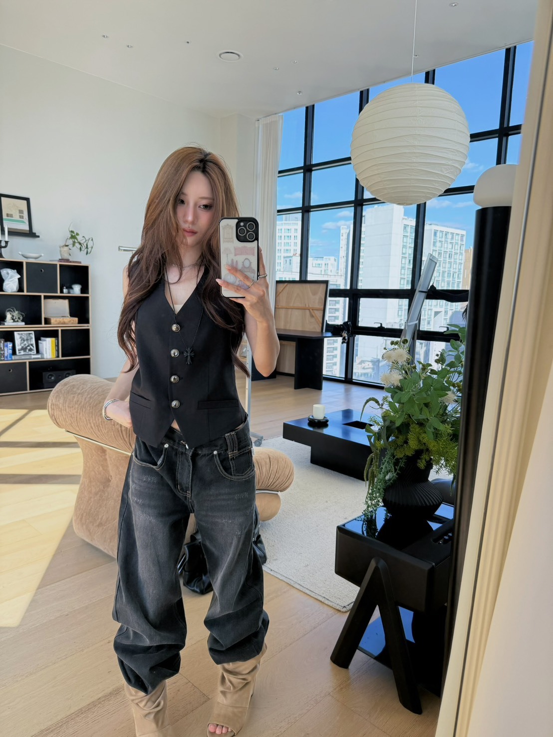 9.amez project   99 martin lace suit vest 西裝蕾絲背心 （black)