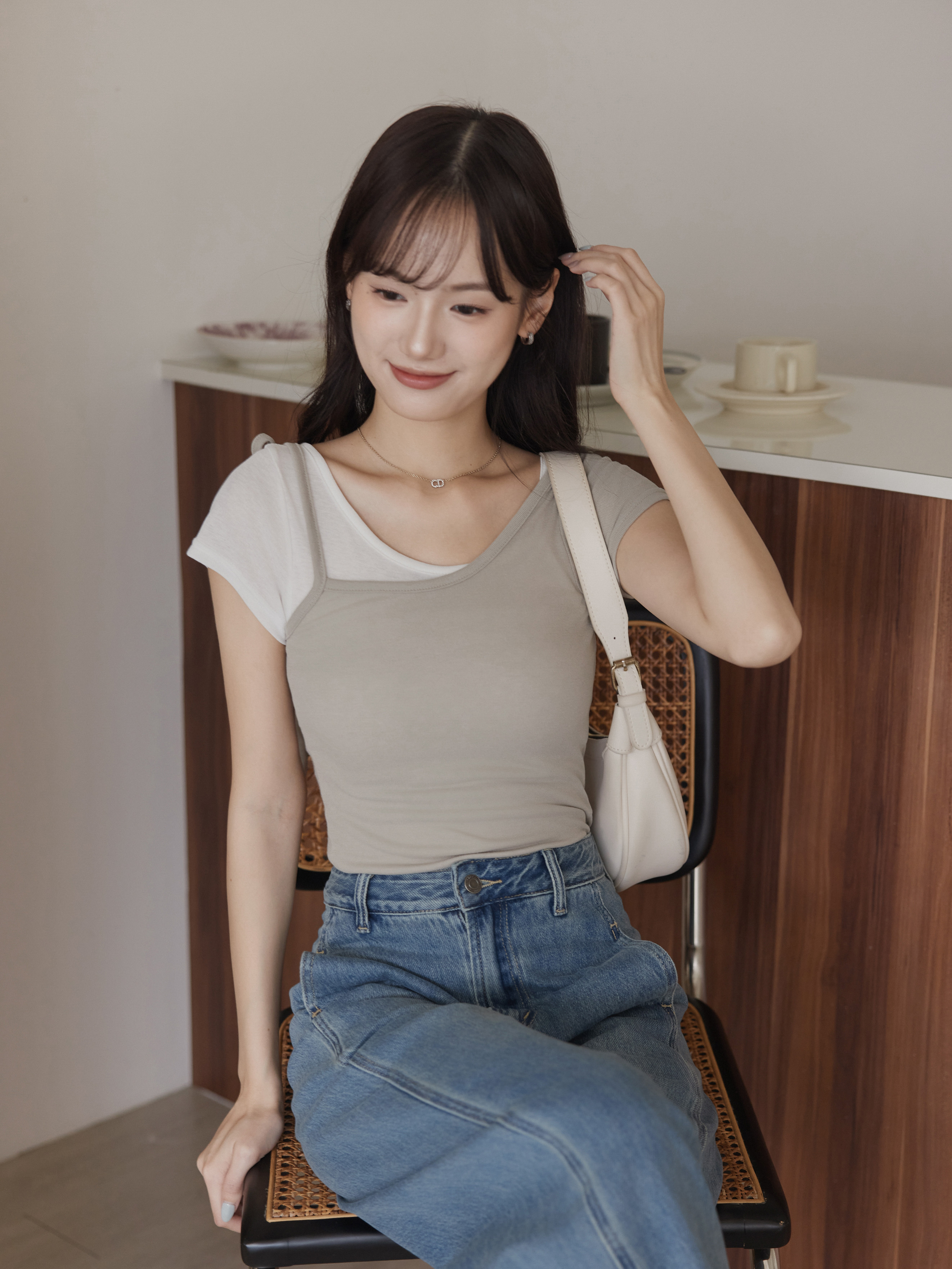 Two-Piece Paneled Color Block Top
