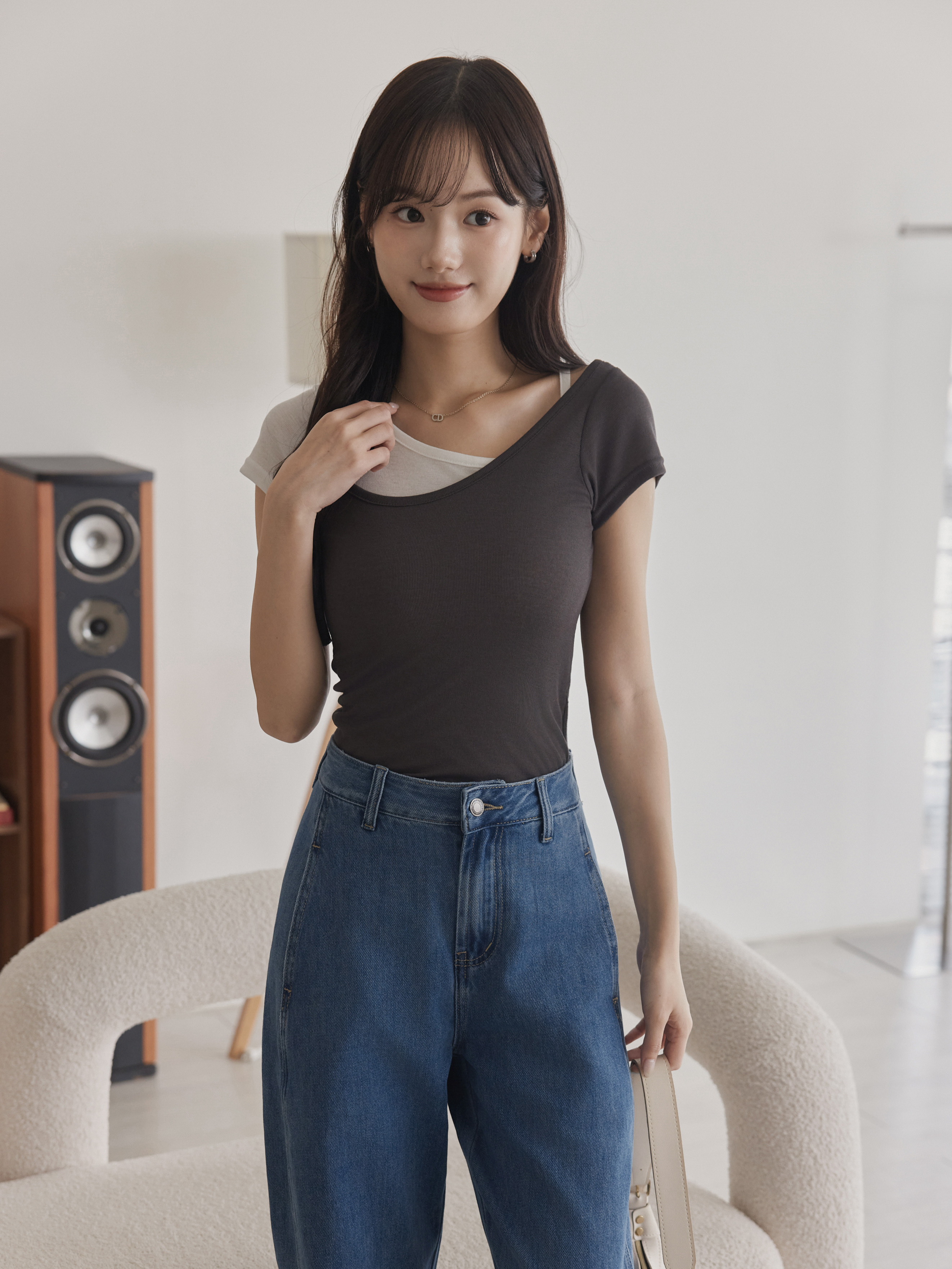 Two-Piece Paneled Color Block Top