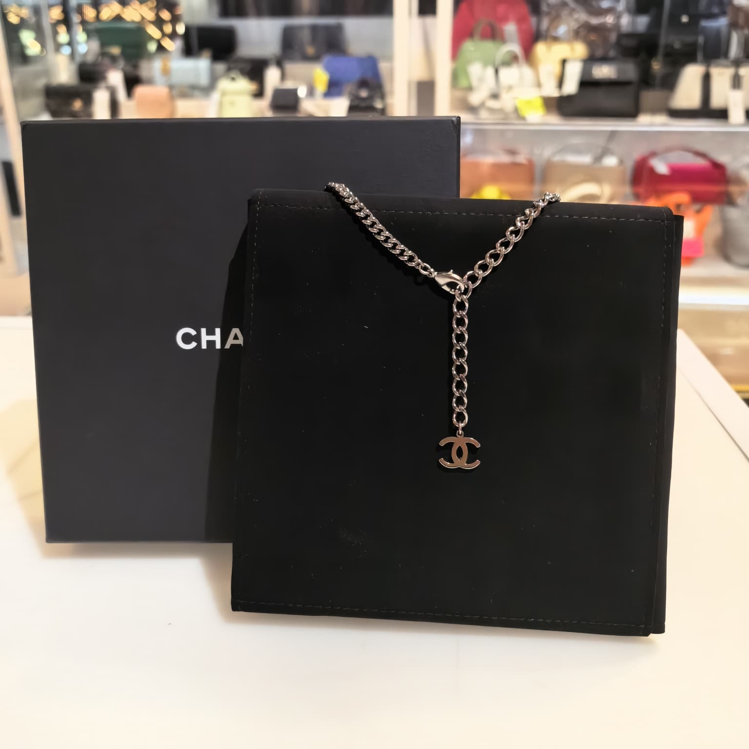 全新CHANEL頸鍊NECKLACE AB8012 古銀色金屬五花 香奈兒項鏈  #BRAND NEW #香榭站正品