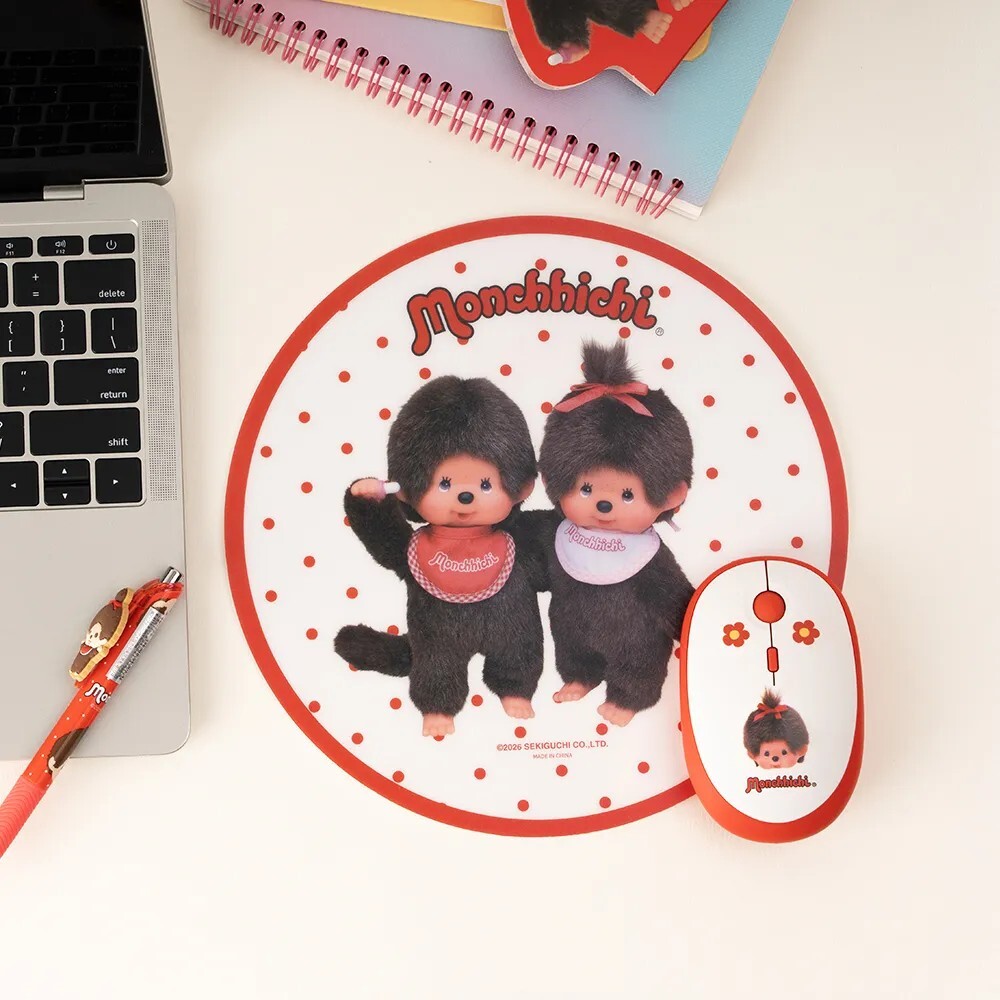 【預購】蒙奇奇 Monchhichi 無線多裝置配對滑鼠 滑鼠墊
