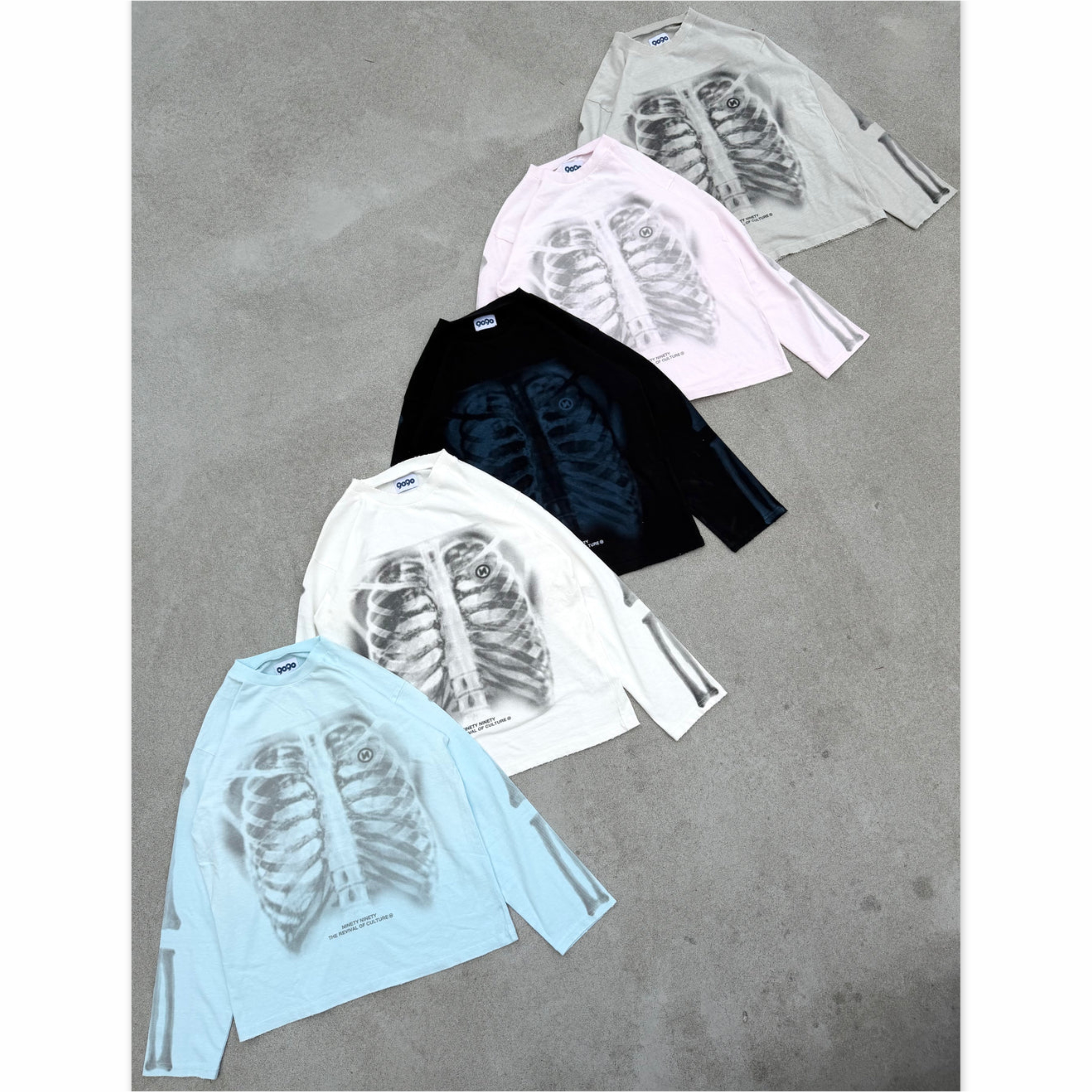2026AW 9090 X-ray Bone Vintage L/S Tee 長T 骨頭 現貨 NN2389