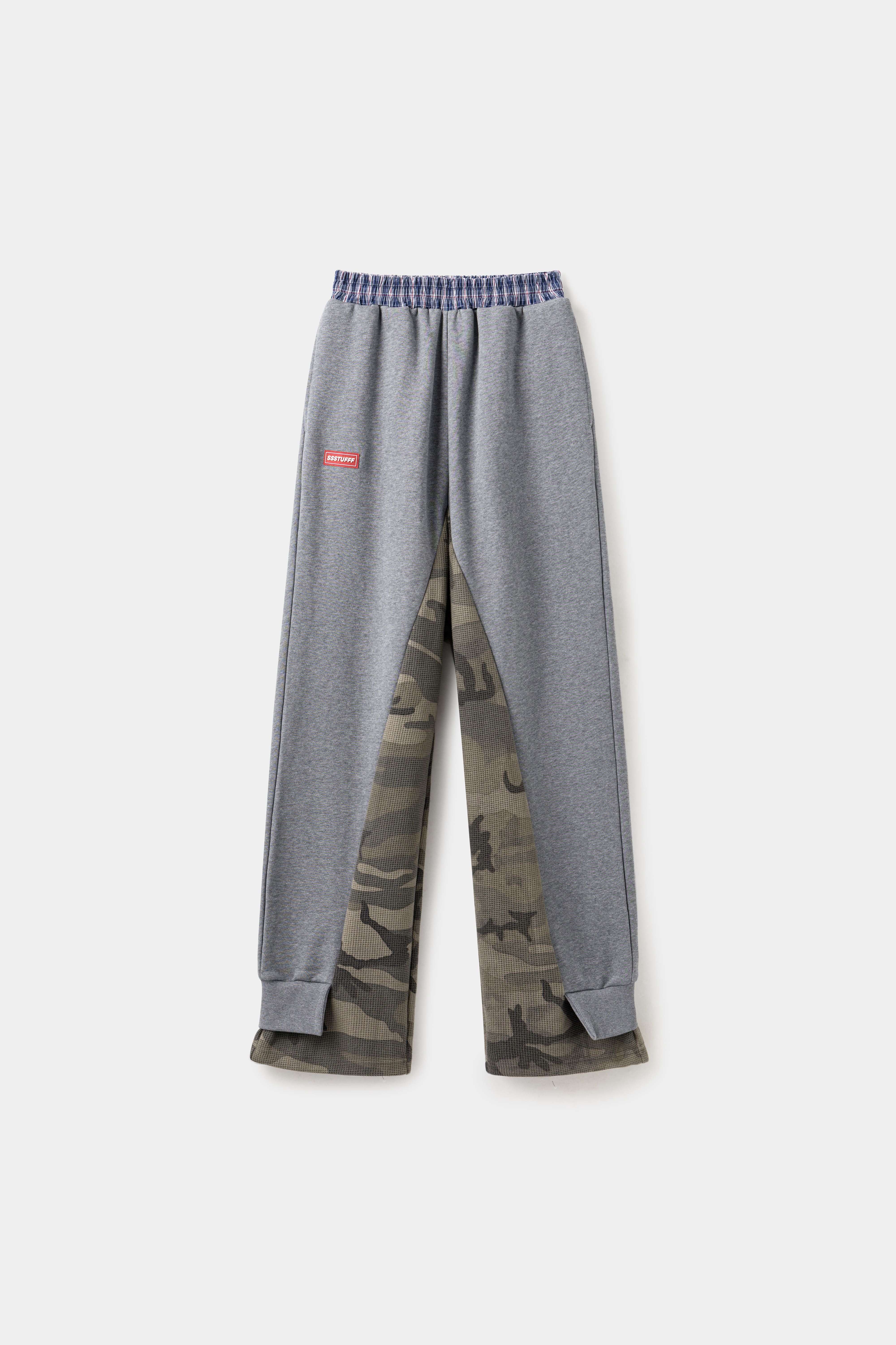 【Focus Store】現貨秒發 SSSTUFFF Waffle Layered Camo Pants "Grey" 灰色 華夫格 迷彩拼接棉褲
