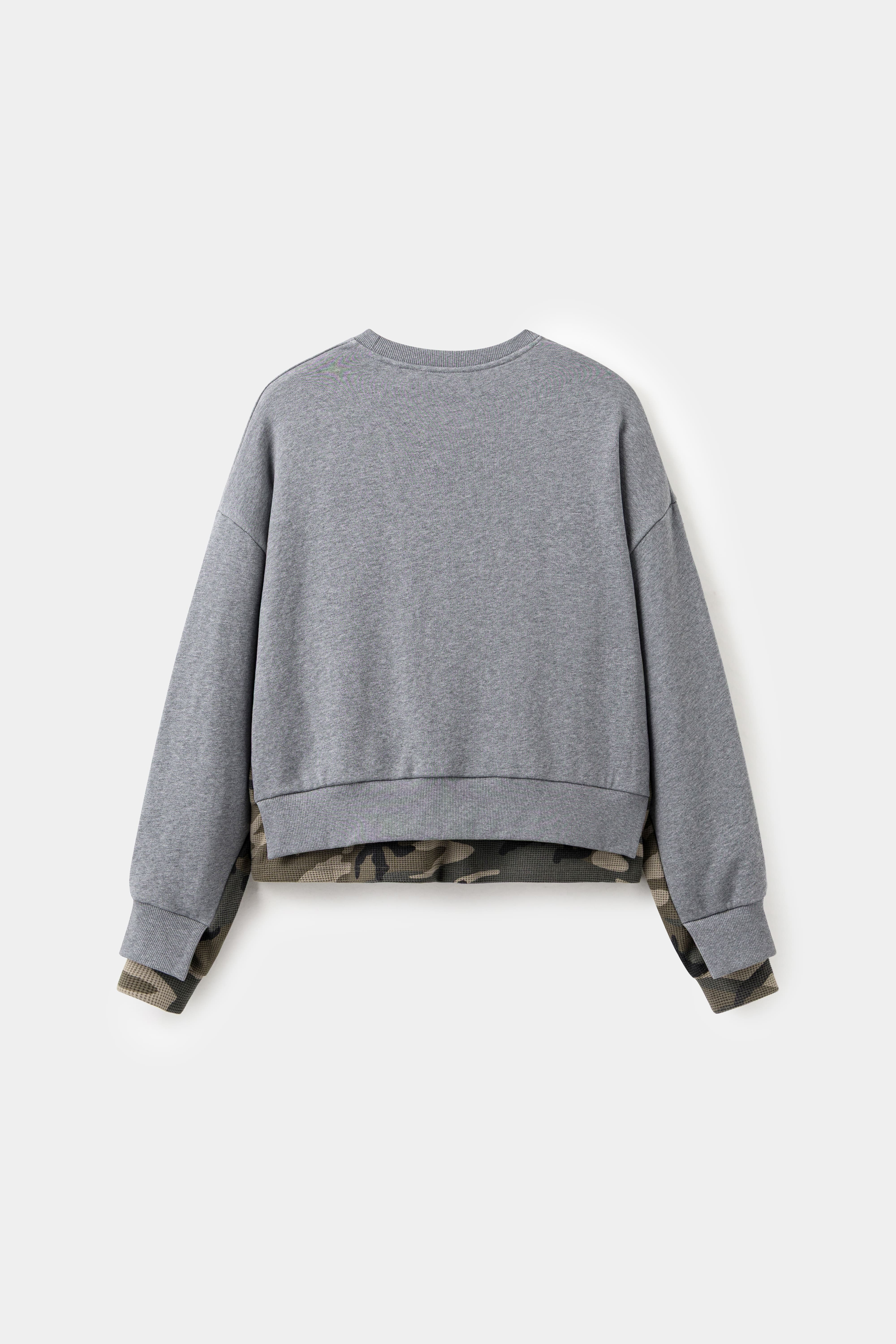 【Focus Store】現貨秒發 SSSTUFFF Layered Waffle Camo Crewneck "Grey" 灰色 迷彩迷拼華夫格 衛衣