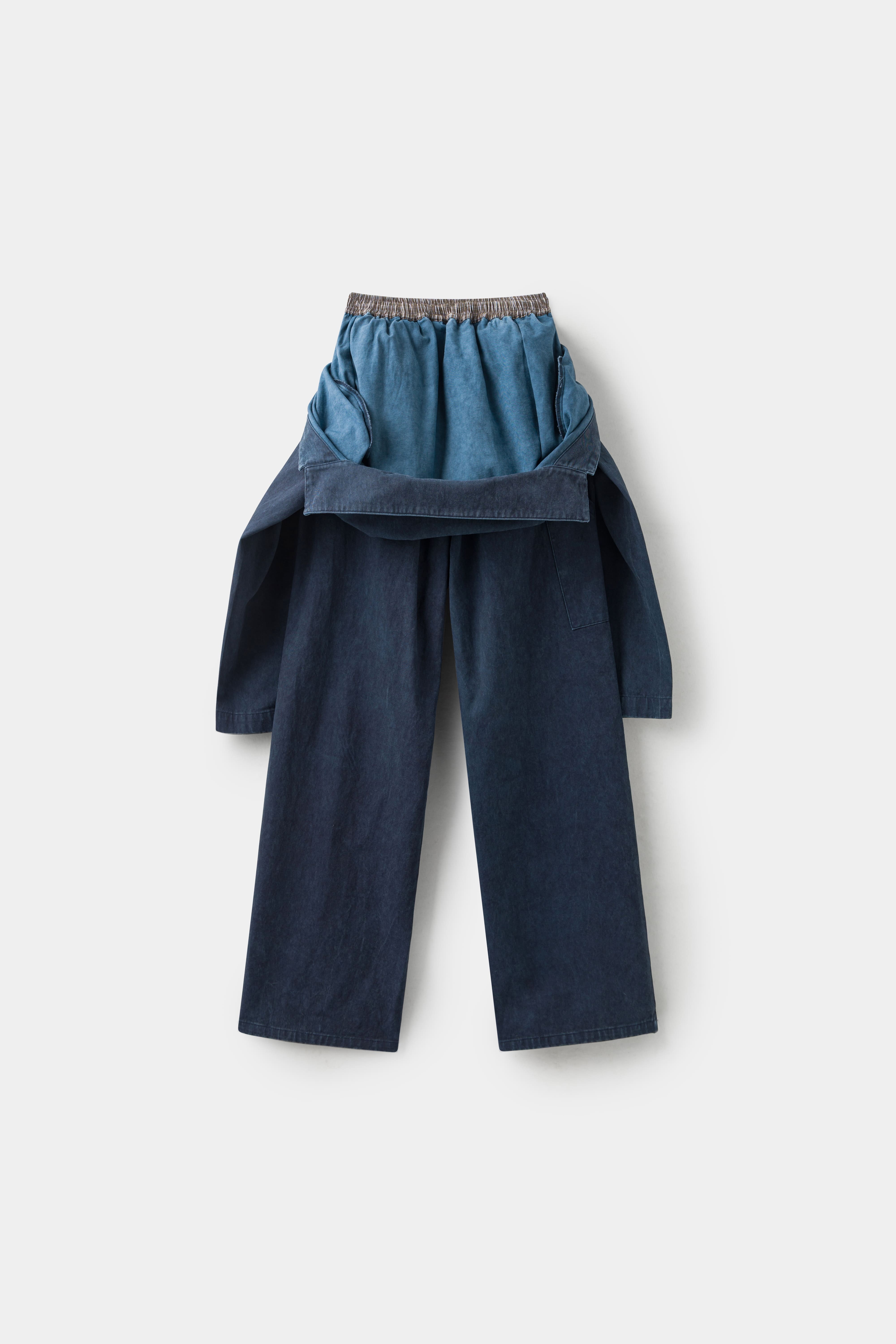 【Focus Store】現貨秒發 SSSTUFFF Fake Overall Pants "Black" 黑色 假兩件拼接寬褲