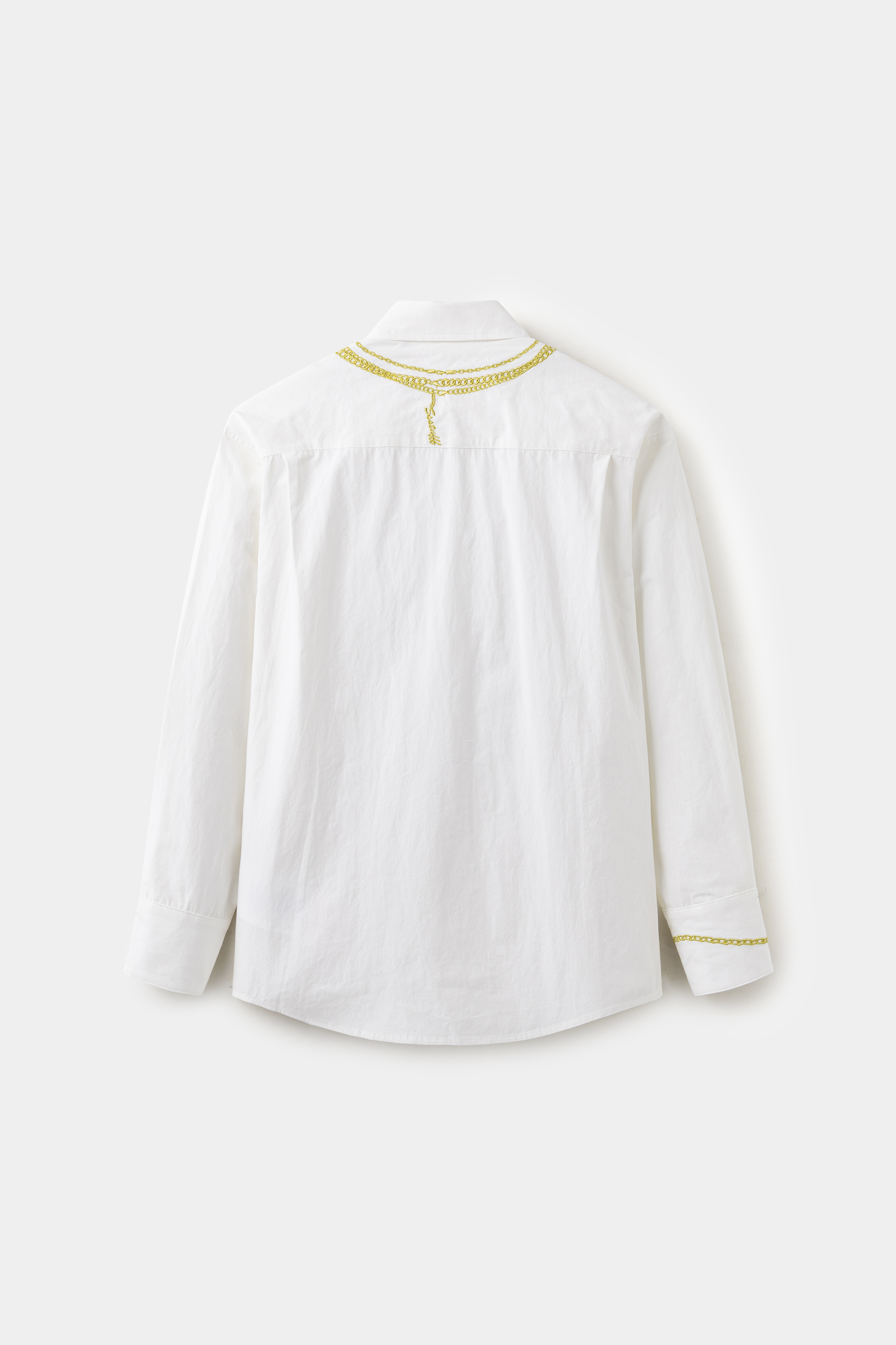 【Focus Store】現貨秒發 SSSTUFFF Fancy Embroidery Pearl Shirt "White" 白色 金項鍊刺繡襯衫