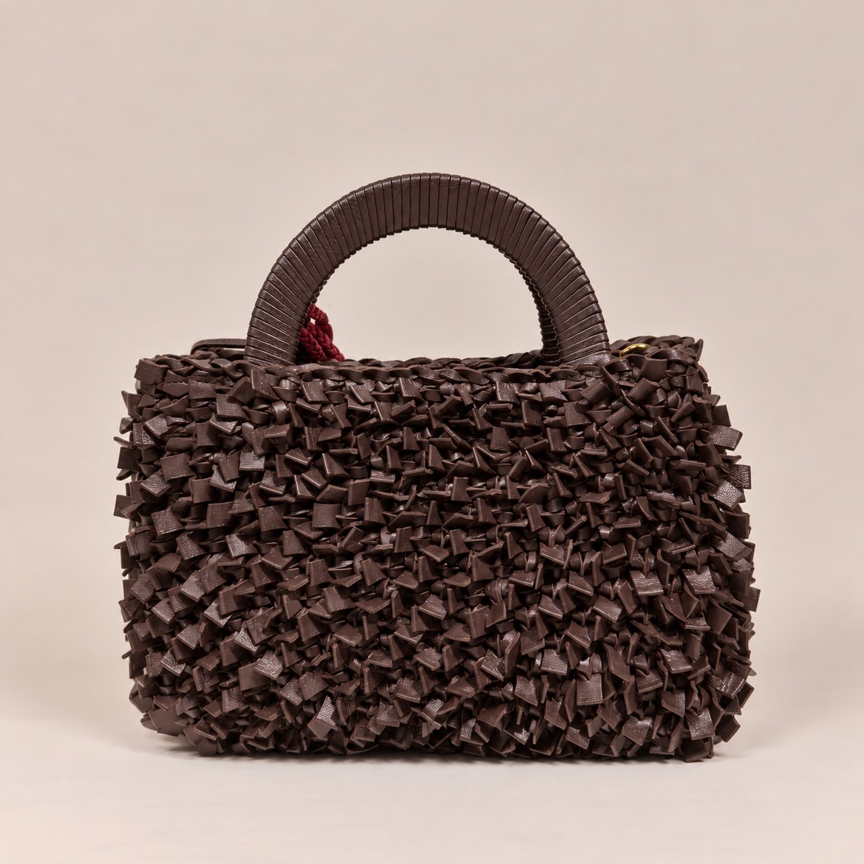 1CA0906-091 [CALONGE] Feather Sheep Top Handle Bag Umber #CA-1764 (EU)