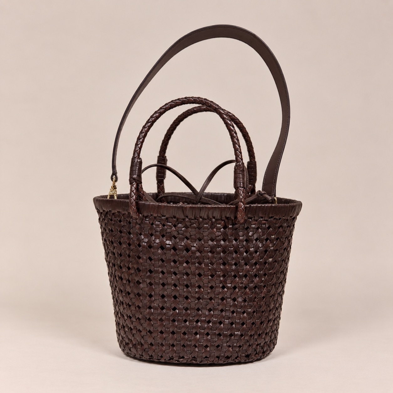 1CA0906-092 [CALONGE] Single Moulinet Buff Toledo Top Handle Bag Umber #CA-1787 (EU)