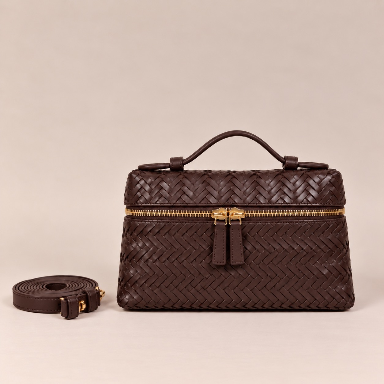 1CA0906-094 [CALONGE] Buff Toledo Top Handle Bag Umber #CA-1639 (EU)