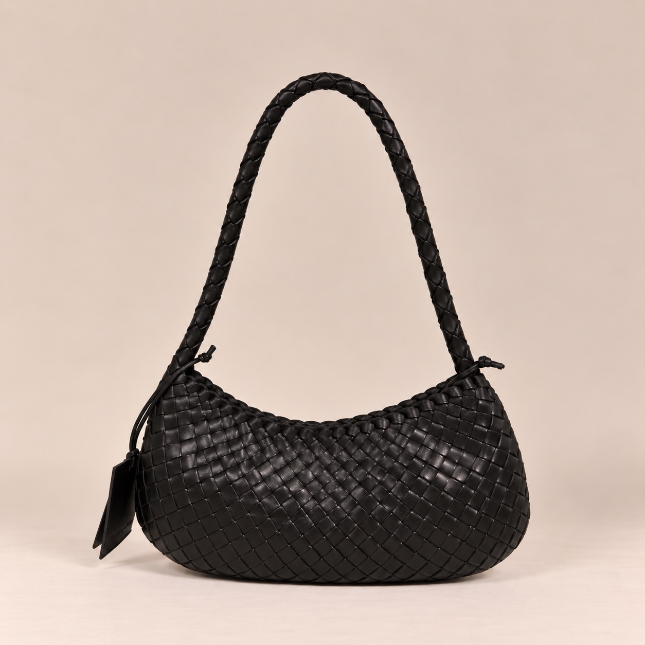 1CA0906-101 [CALONGE] Dama 12mm Cow Valentina Top Handle Bag Black #CA-1770 (EU)