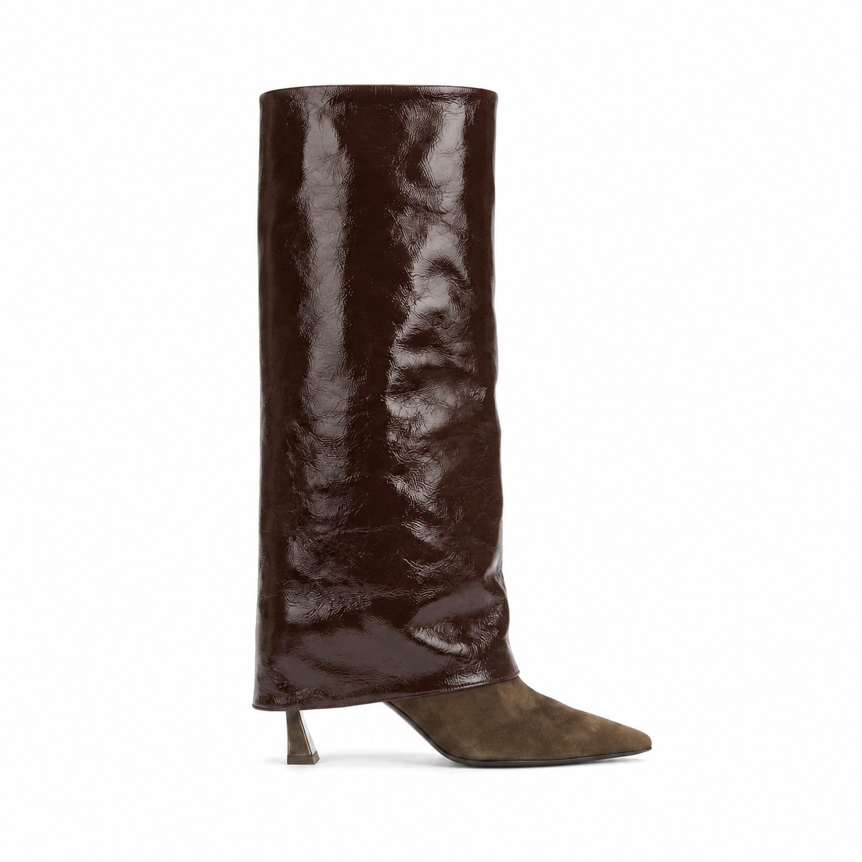 1CP0905-019 [CAMPESE] Women Boots MOD Brown Leather And Suede #ED1324 (EU)