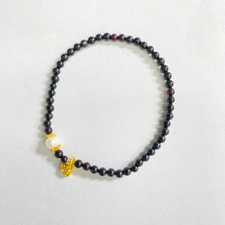 0911XY04-XYDAY-AMBER-血翳珍珠手串 3mm+ (B4)