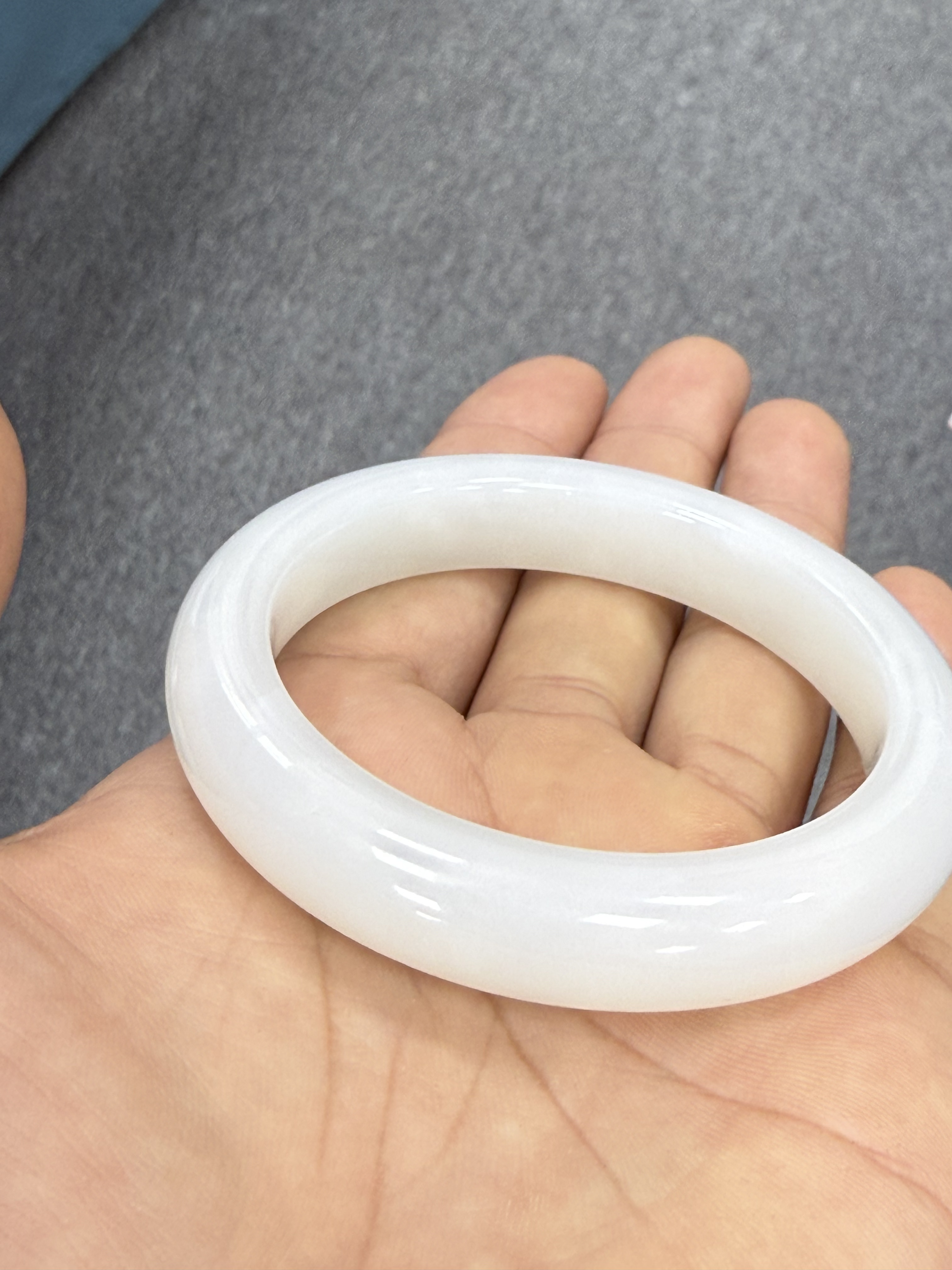 0916XY45-XYDAY-HTJADE-和田玉白玉羊脂白玉平安鐲  寬約11mm (A56/ A58/ A60)