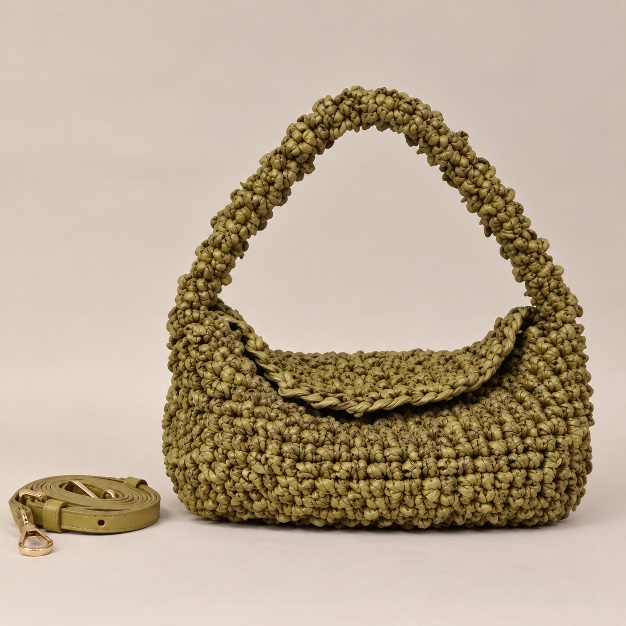 1CA0906-063 [CALONGE] Iris Sheep Top Handle Bag Leaf #CA-1693 (EU)