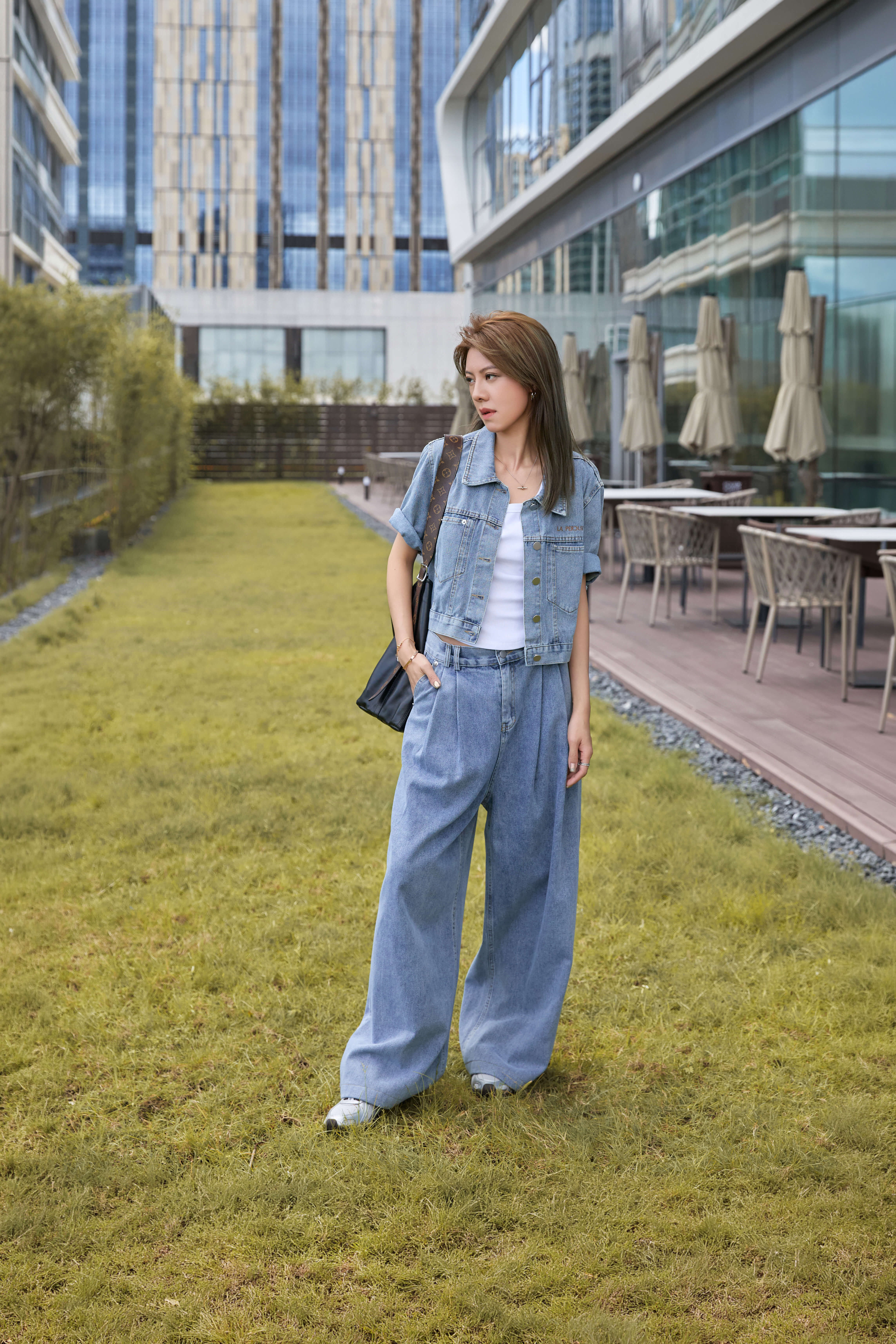 Cropped Denim Jacket And Baggy Jeans (Full Set)_STDE269L02