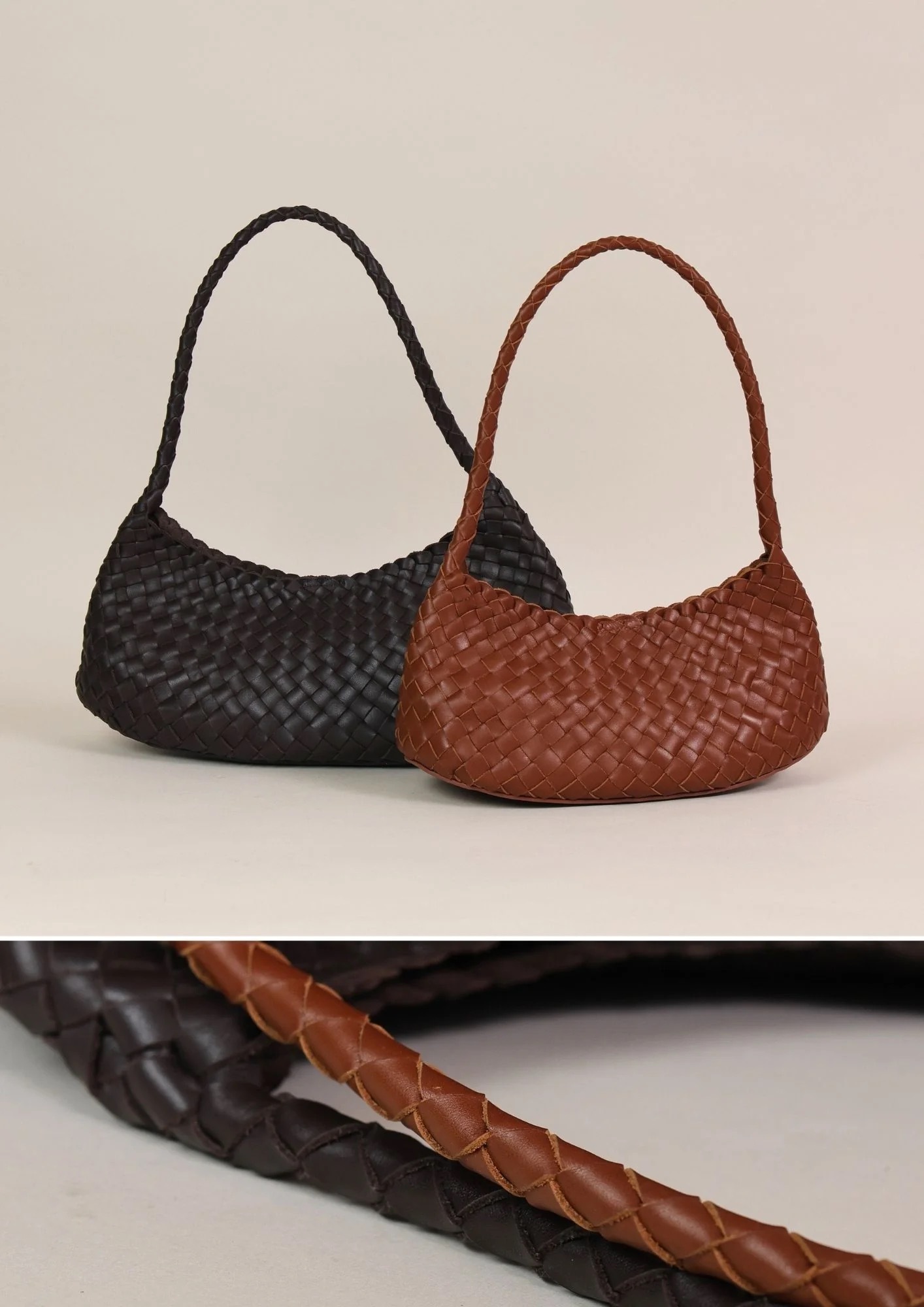 1CA0906-088 [CALONGE] Dama 12mm Cow Valentina Top Handle Bag Nutmeg #CA-1769 (EU)