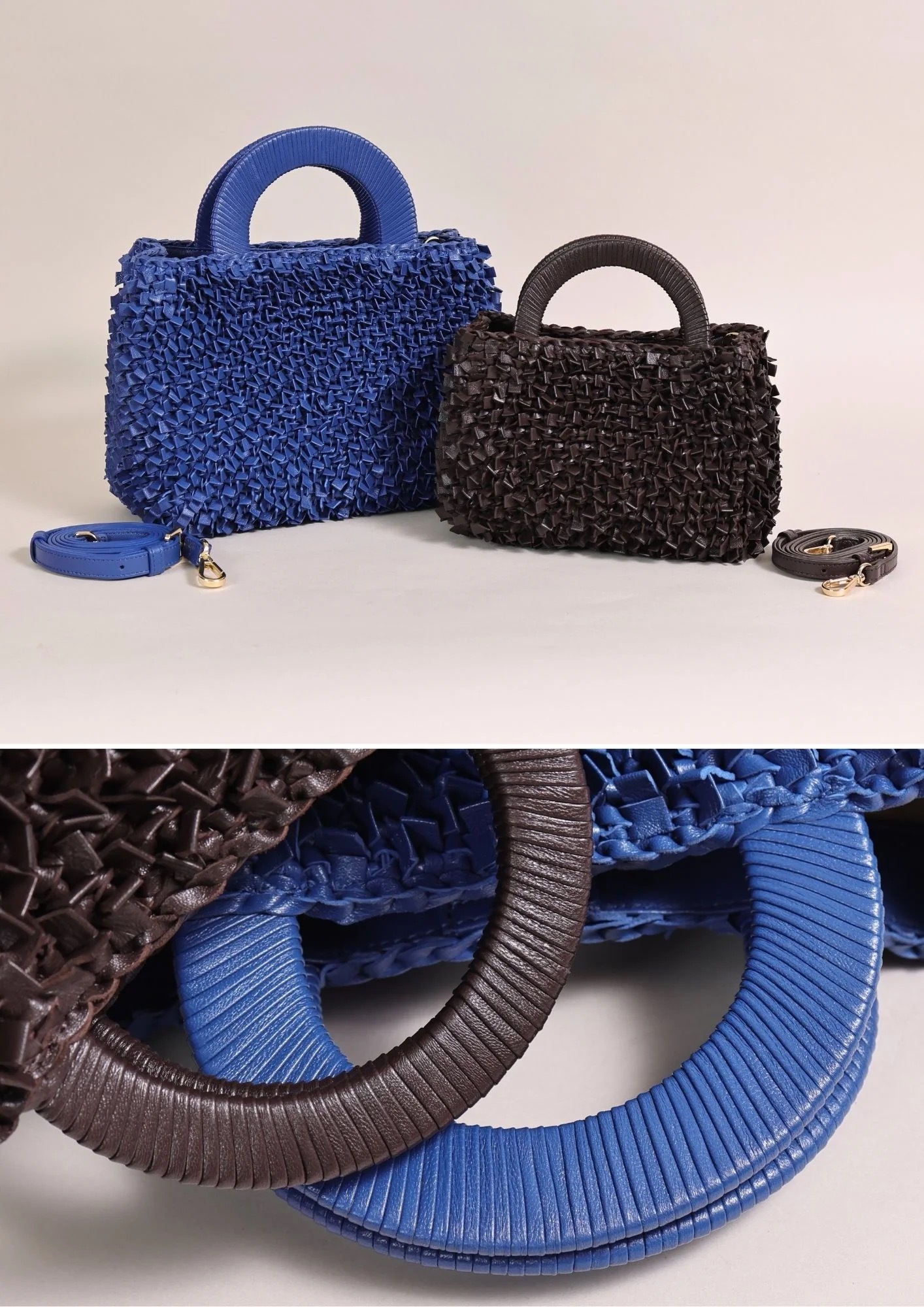 1CA0906-091 [CALONGE] Feather Sheep Top Handle Bag Umber #CA-1764 (EU)