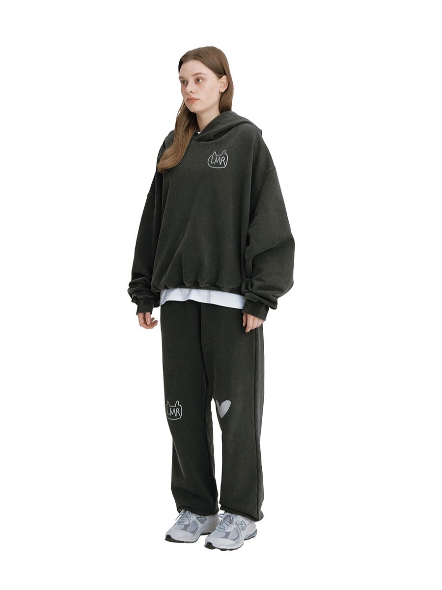 LMR 心形圖案染色抽繩運動褲 Symbol Logo Heart Drawing Dyeing String Sweatpants