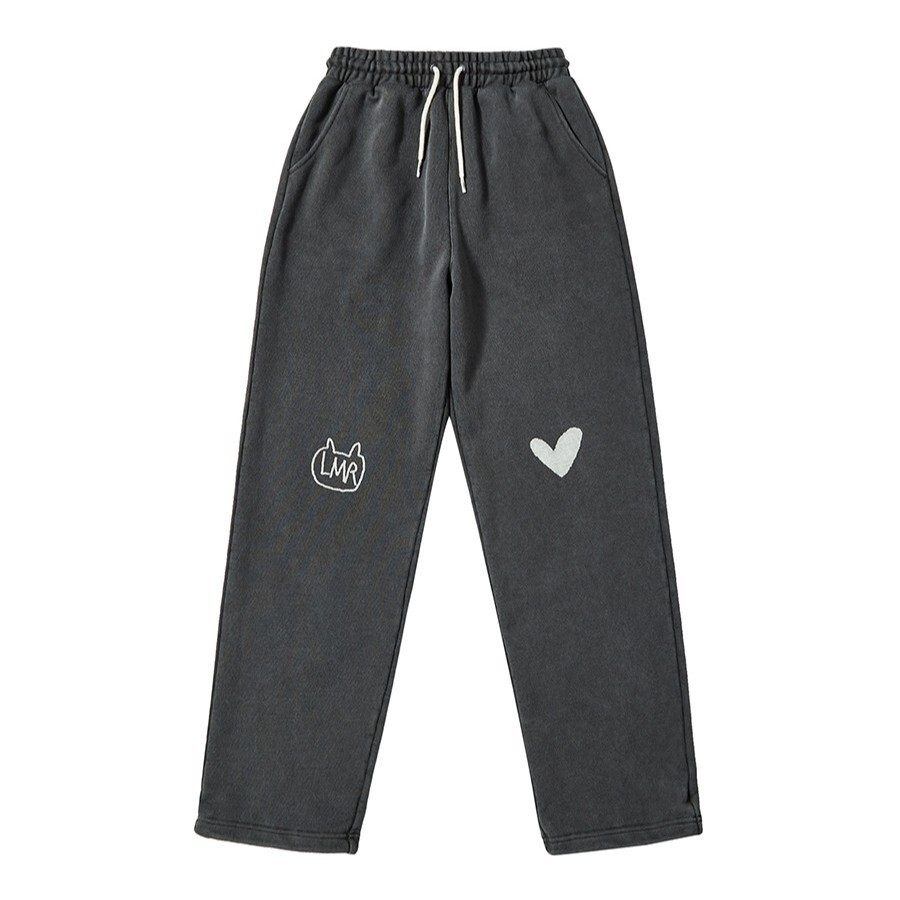 LMR 心形圖案染色抽繩運動褲 Symbol Logo Heart Drawing Dyeing String Sweatpants