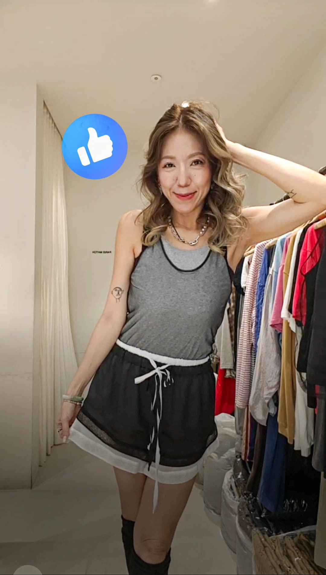 💍K2819  ▶️拼接短褲 👉W:66-90cm H:112cm L:35cm