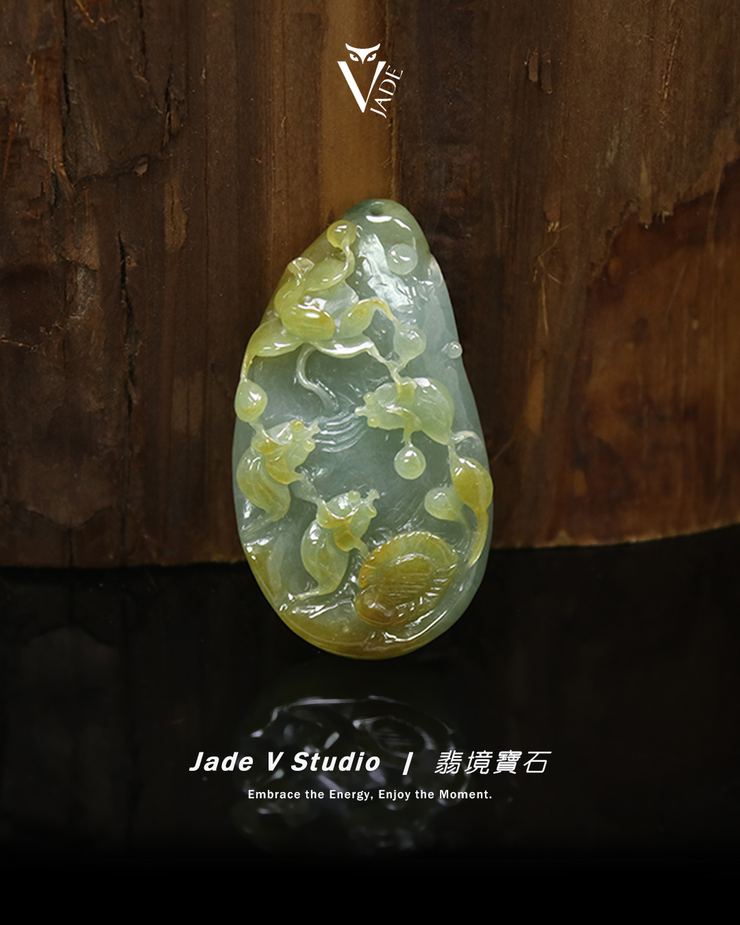 【JadeV｜翡境寶石】糯冰 蜜糖黃 年年有餘 巧雕 翡翠
