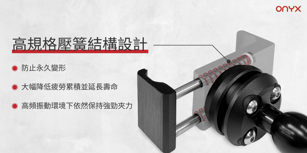 ONYX機車手機架內部壓簧結構